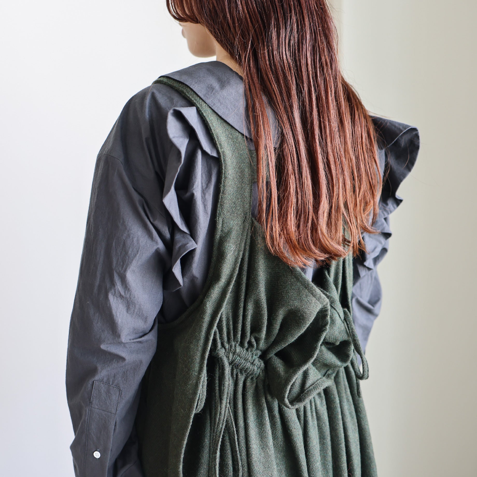 JUMPER SKIRT - SERGE(OLIVE)