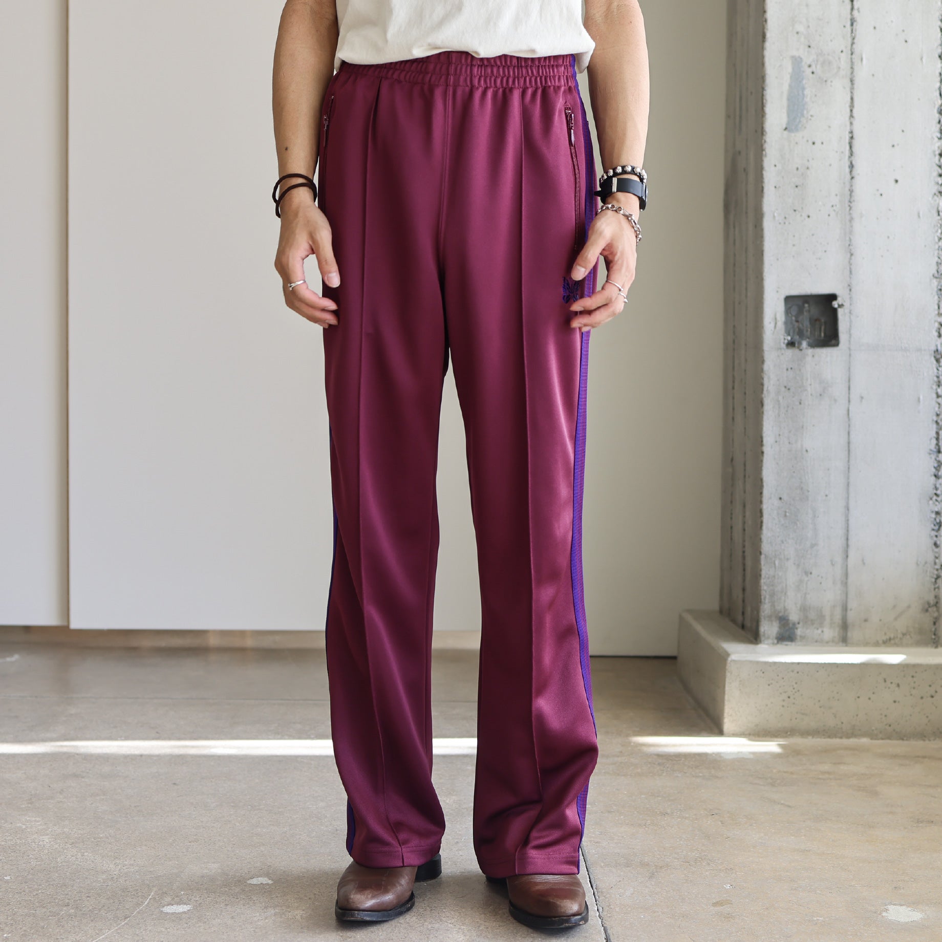TRACK PANT - POLY SMOOTH(WINE)