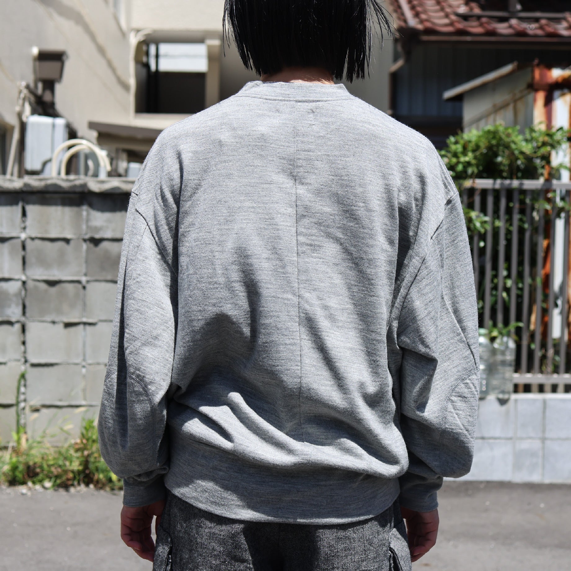 FINE WOOL LONG T(GREY)