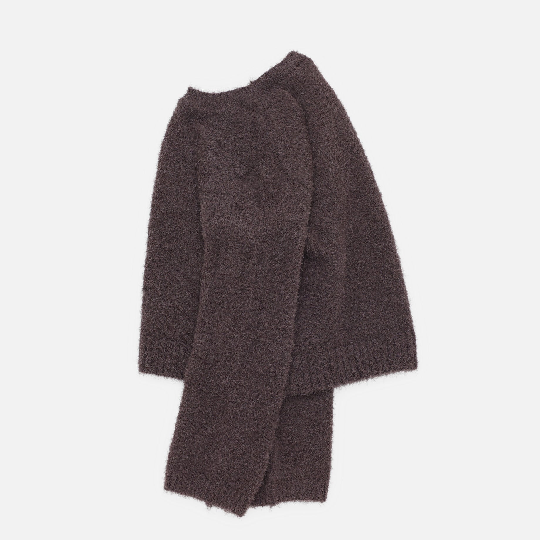 FUR CREWNECK SWEATER(BROWN)