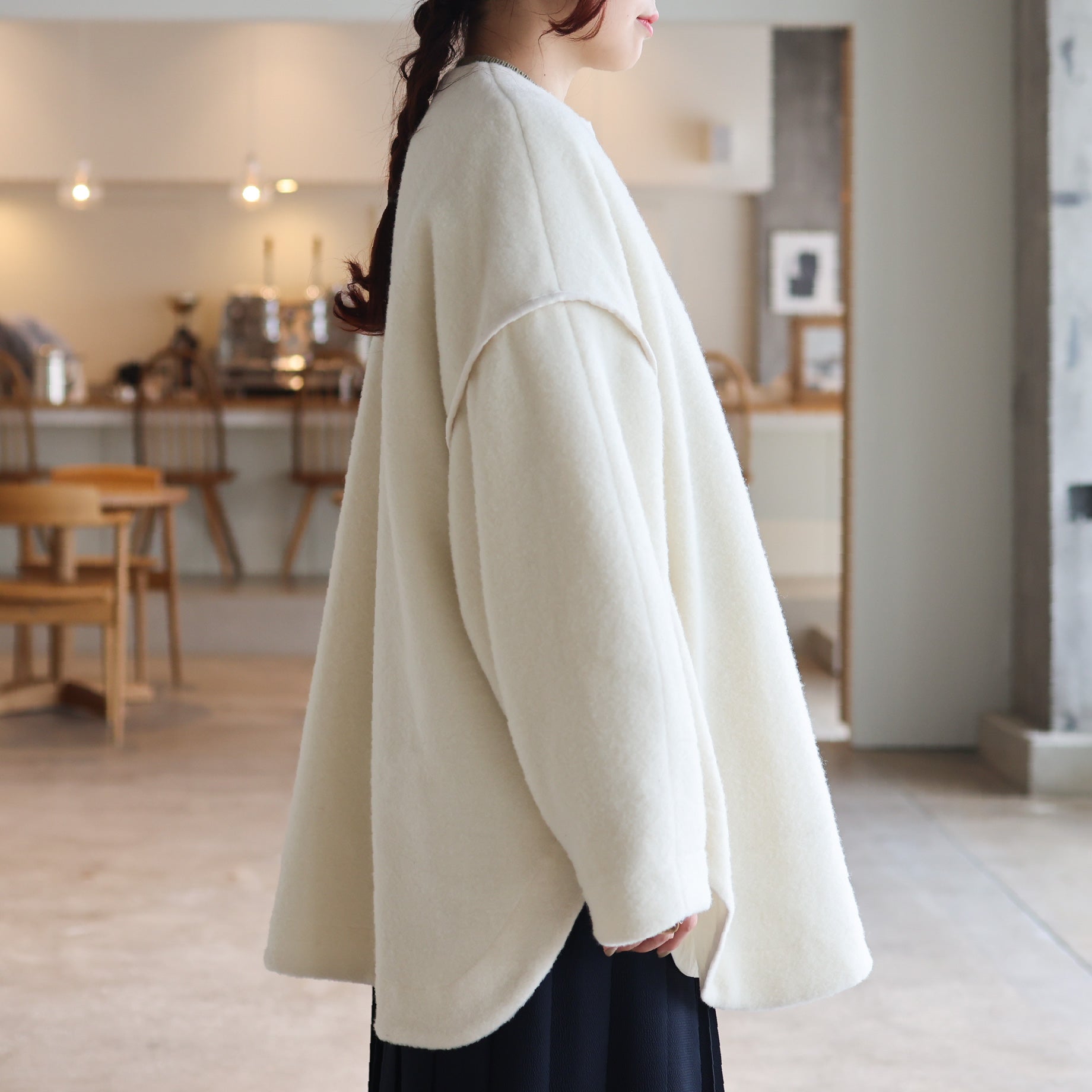 BRUSHED SWEAT JACKET(OFF WHITE)