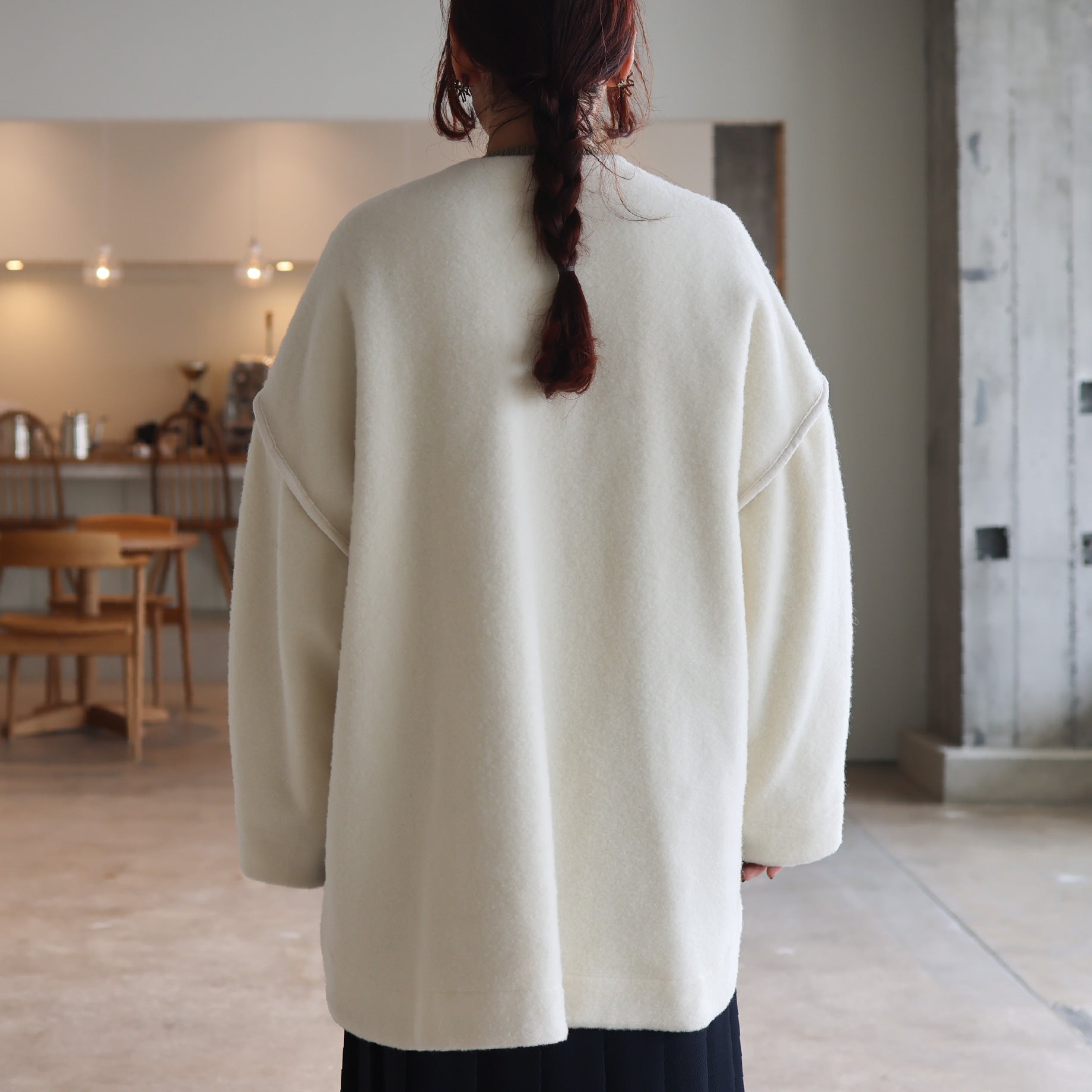 BRUSHED SWEAT JACKET(OFF WHITE)