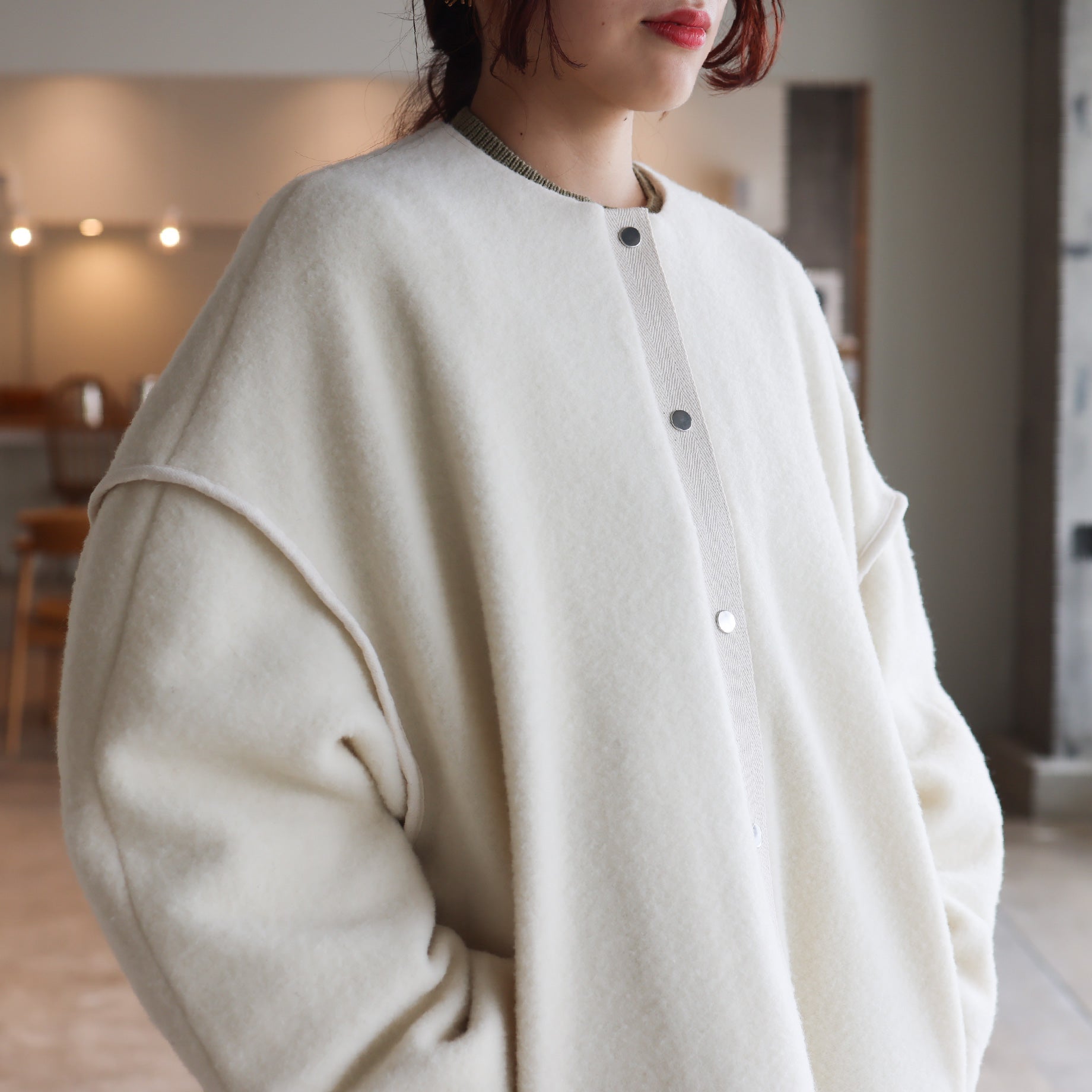 BRUSHED SWEAT JACKET(OFF WHITE)