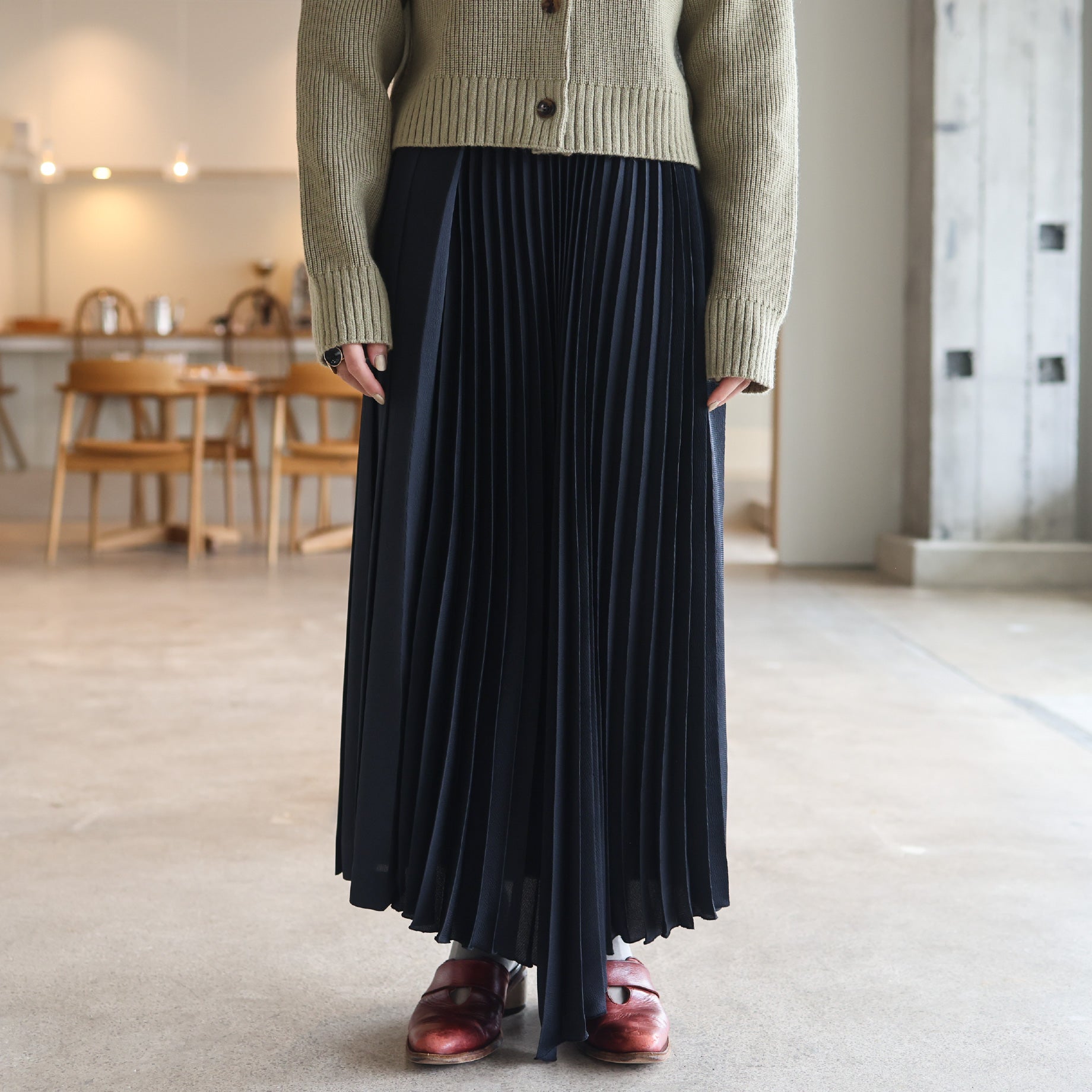 PLEATED SKIRT(BLACK)