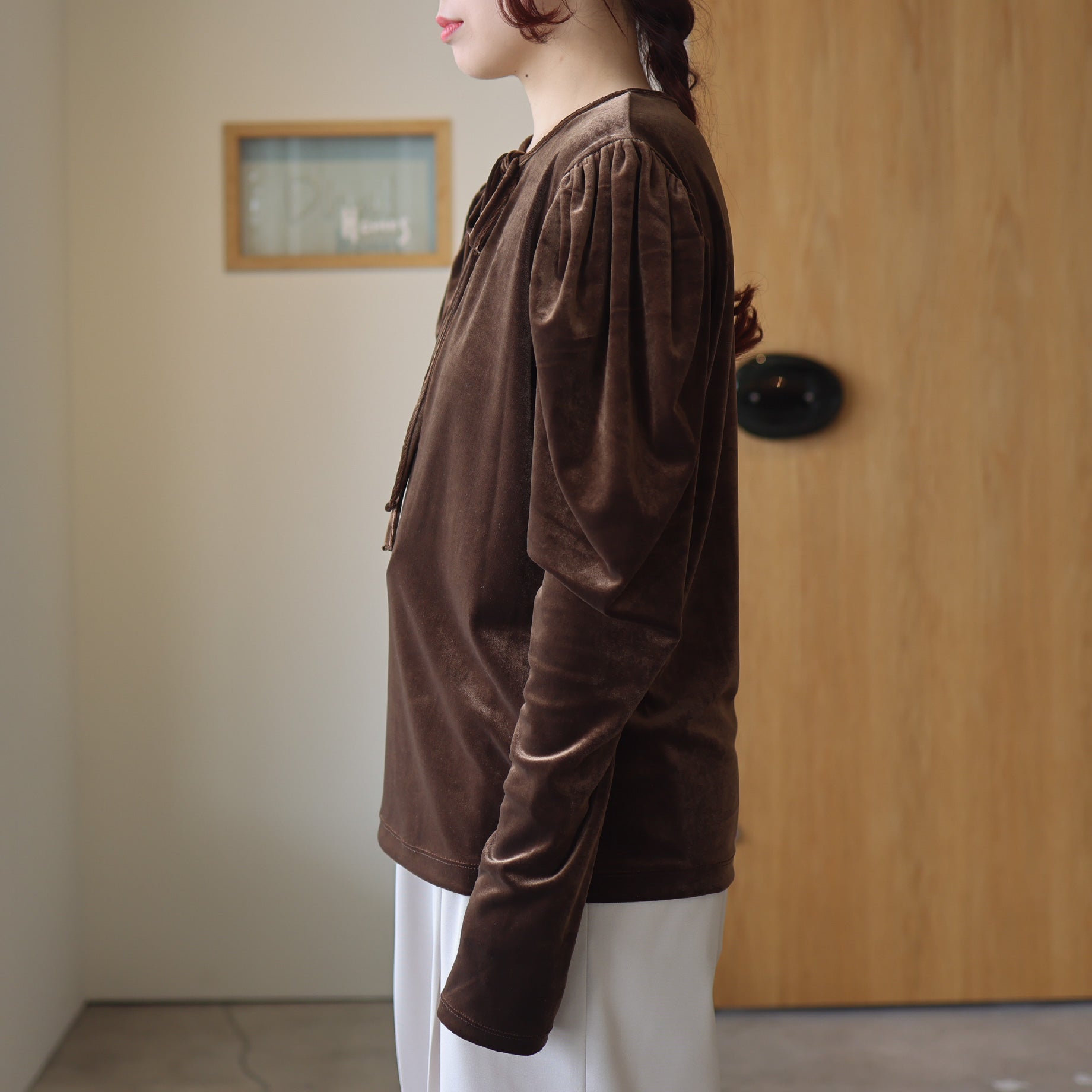 PUFF SLEEVE - VELOUR(BROWN)
