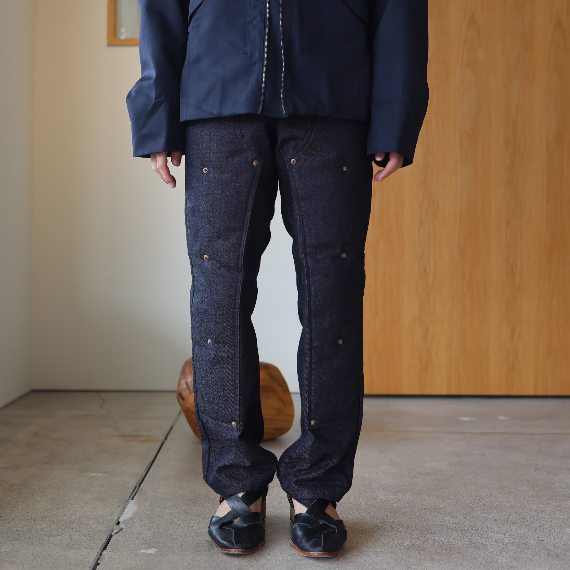 PUDDING EXPANDED DENIM PANTS(KAKI)