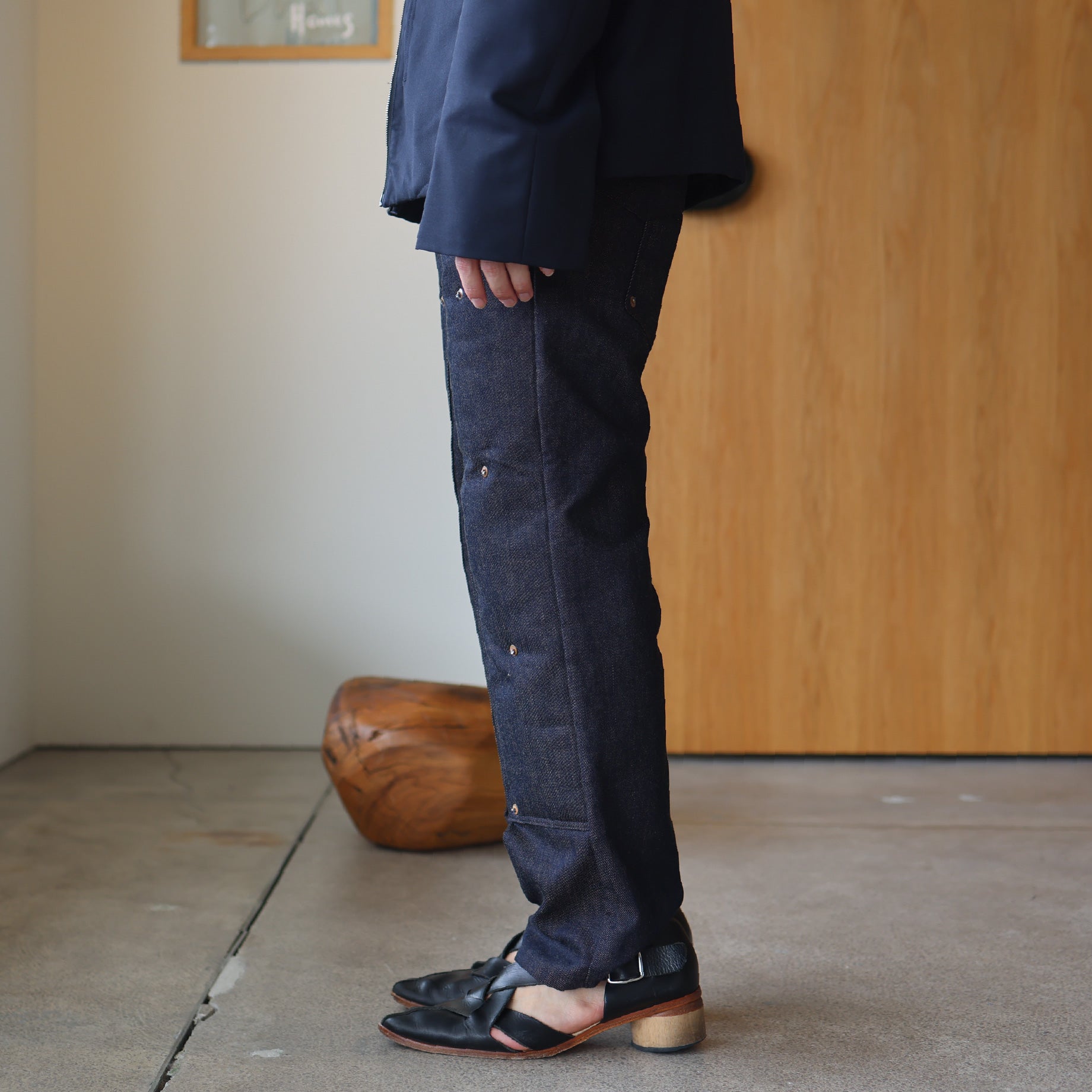 PUDDING EXPANDED DENIM PANTS(KAKI)