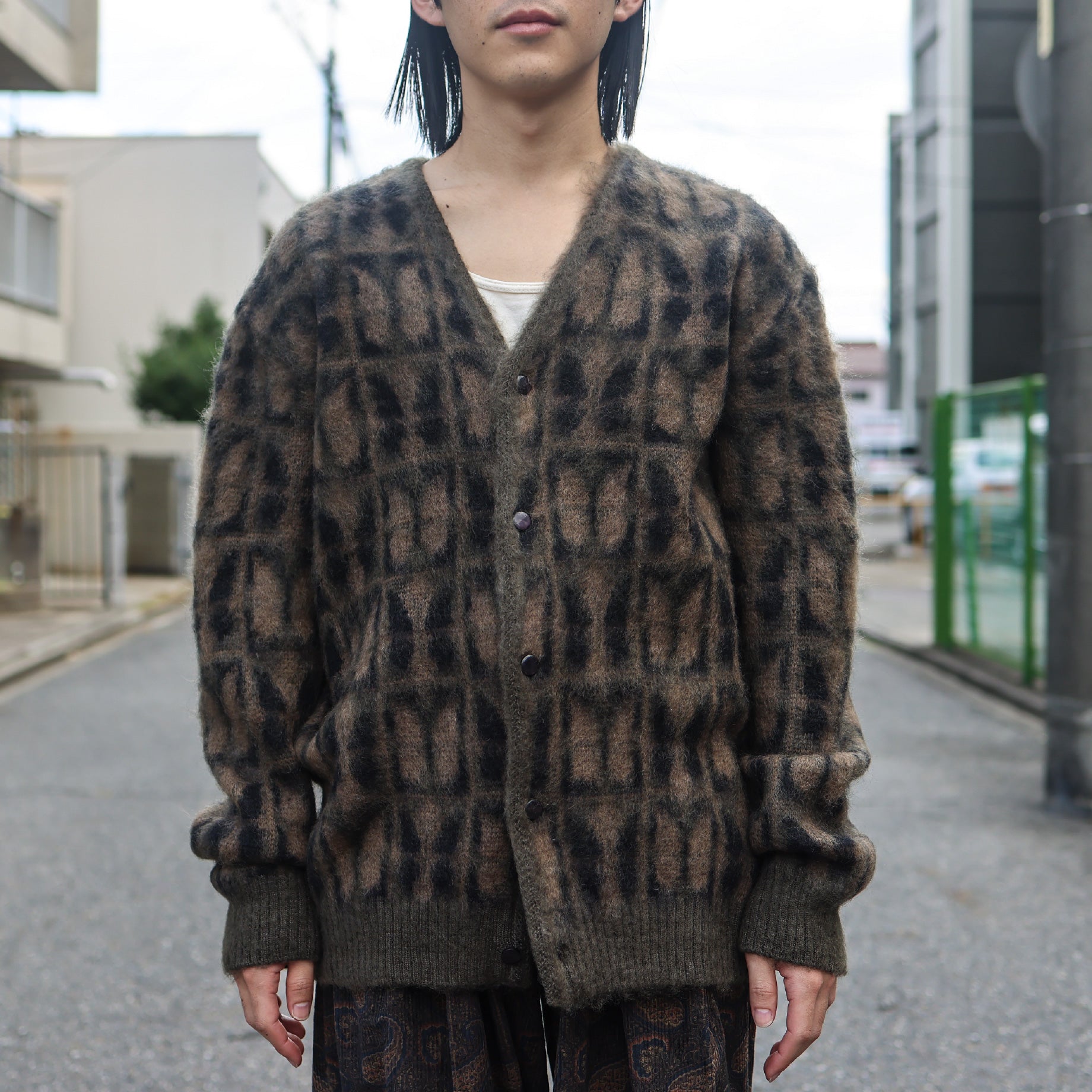 MOHAIR CARDIGAN - PAPILLON(OLIVE)