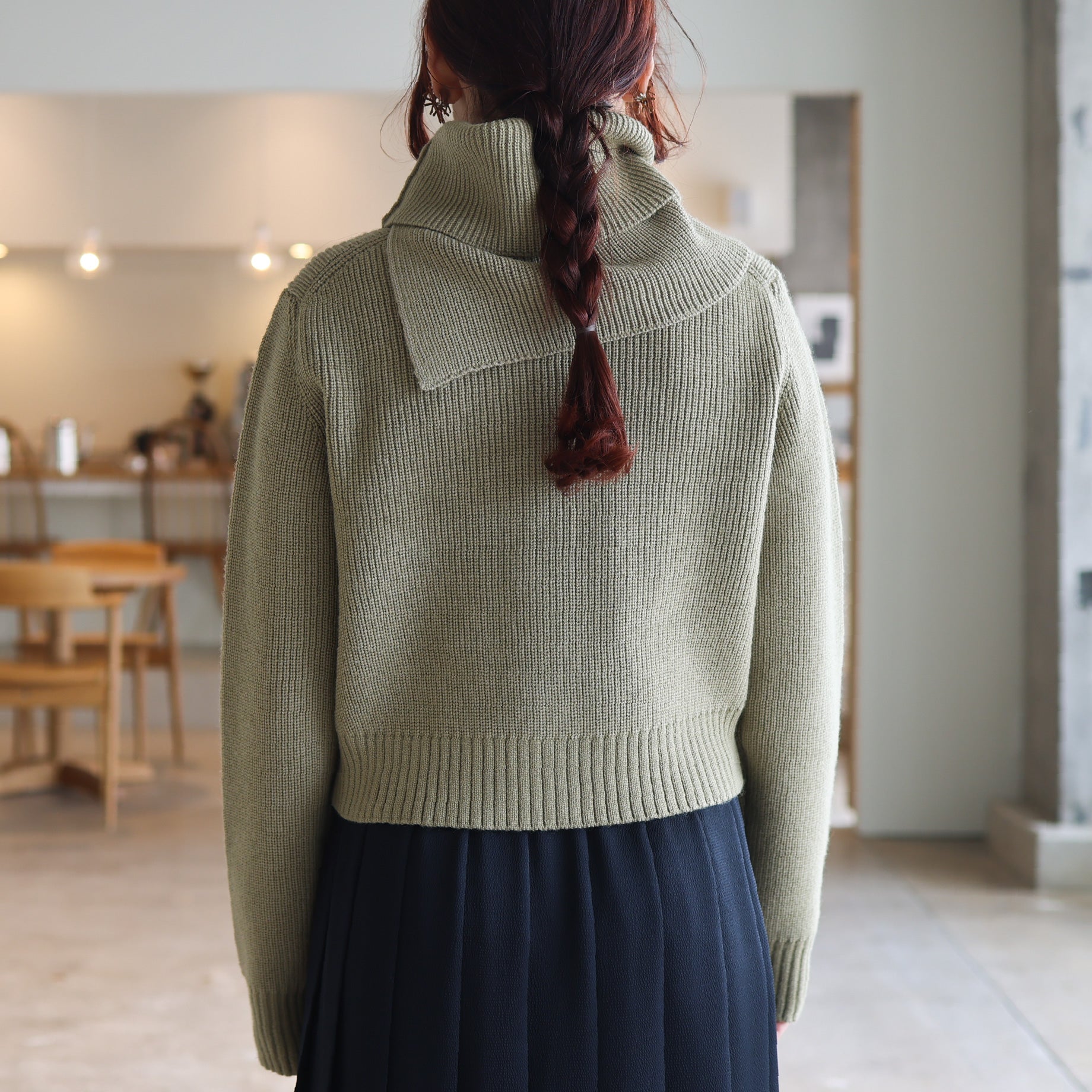 SHORT CARDIGAN(MOSS GREEN)