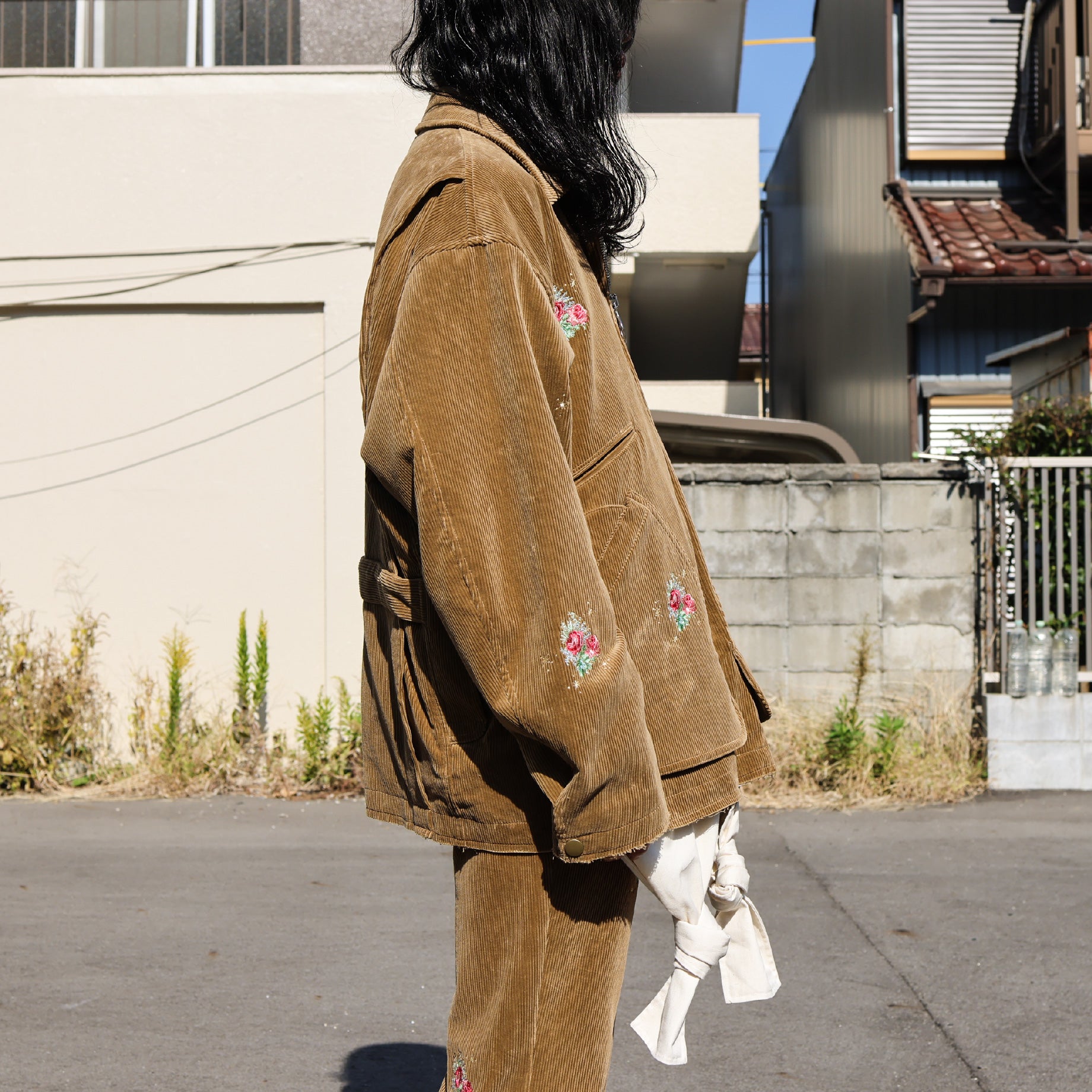 HUNTING CORDUROY BLOUSON(CAMEL EMBROIDERY)