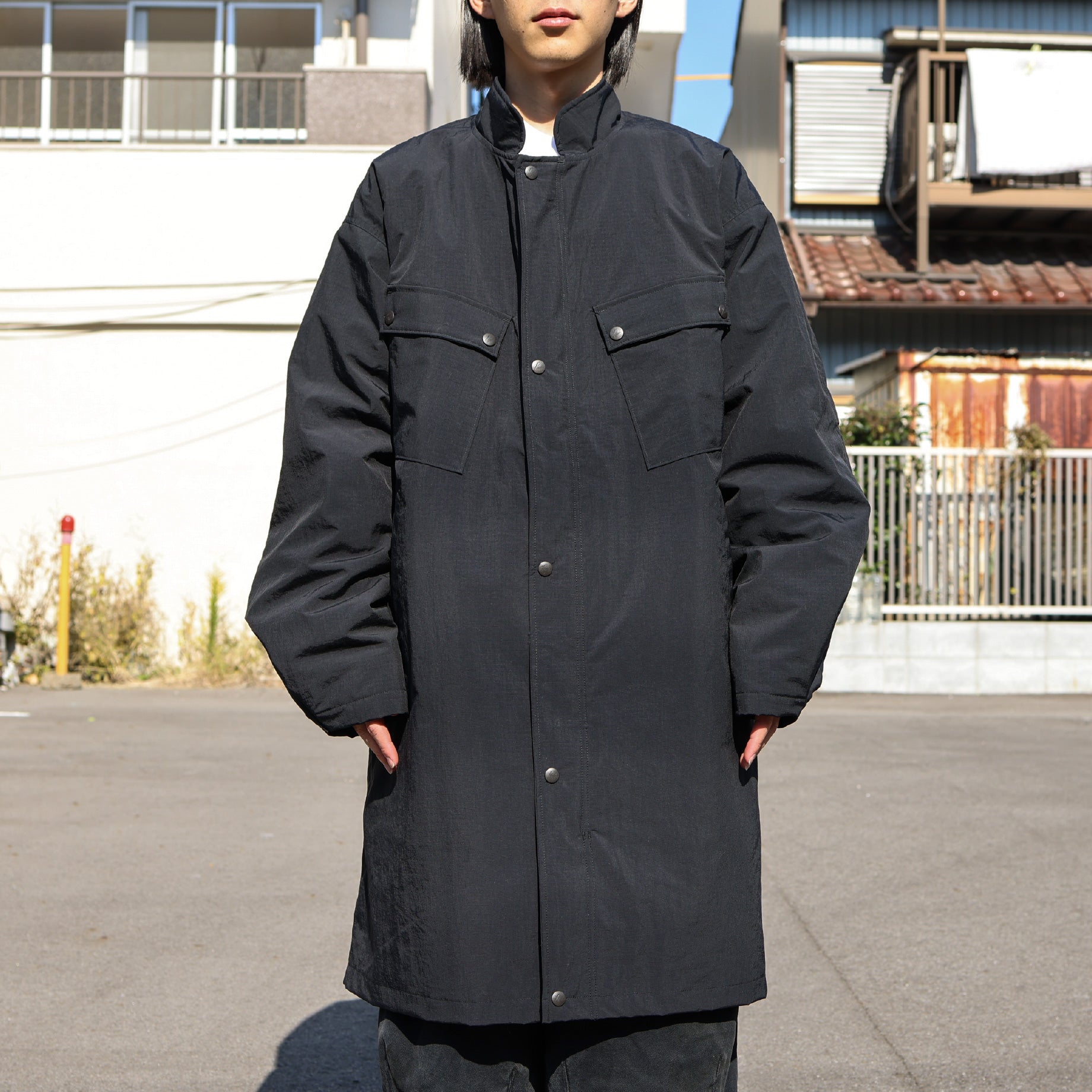 C.P. COAT - NYLON RIPSTOP (BLACK)