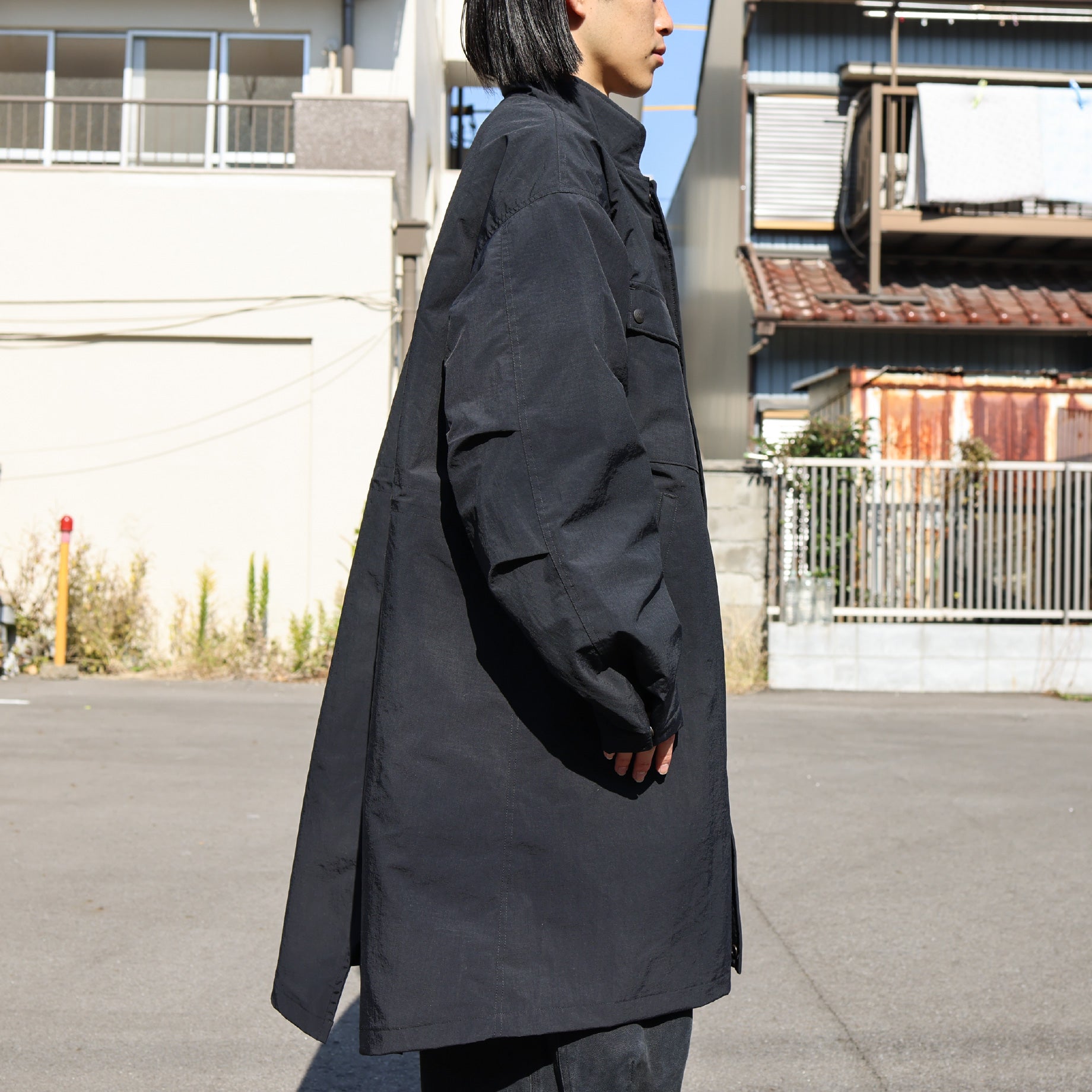 C.P. COAT - NYLON RIPSTOP (BLACK)