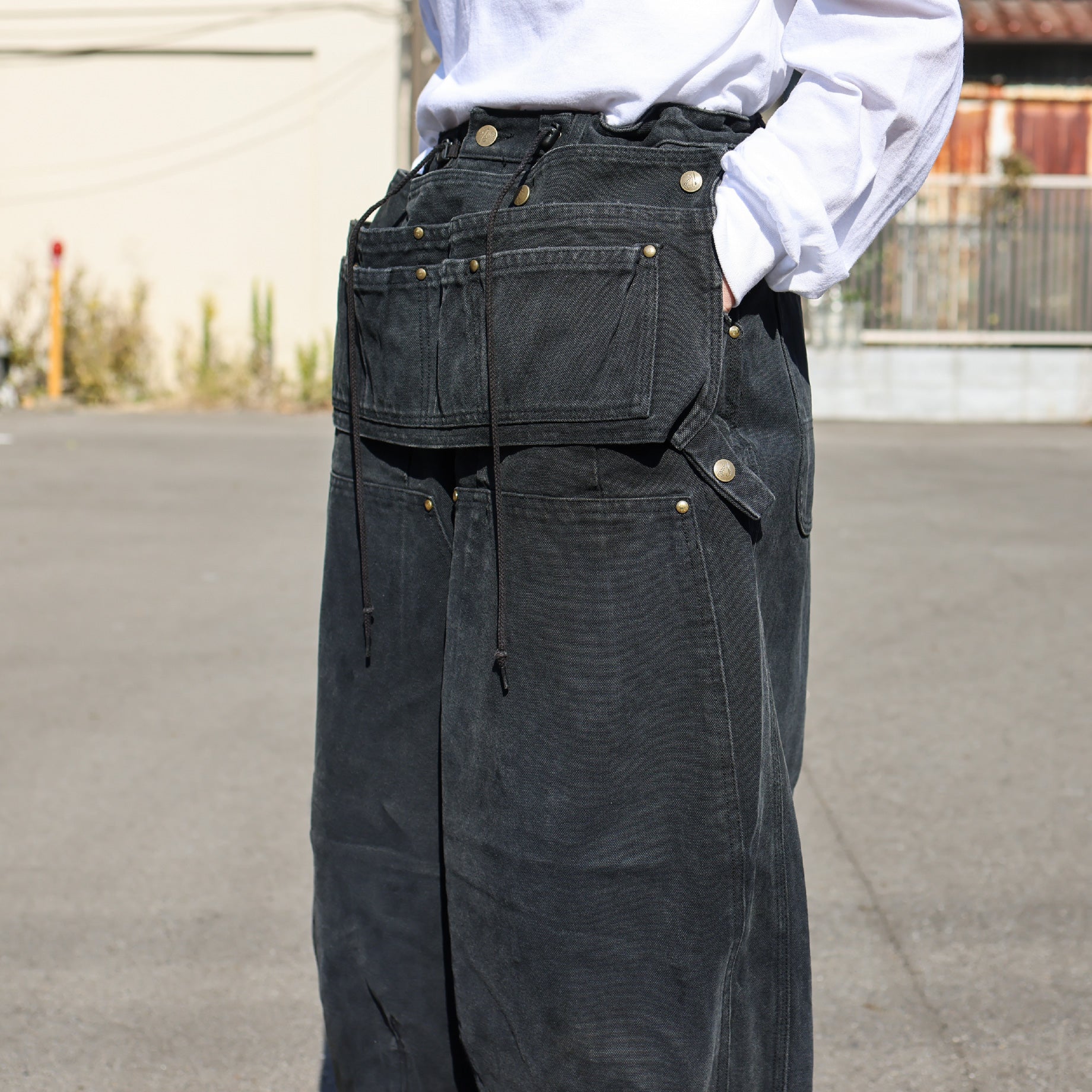 H.D PANT - APRON / 16OZ COTTON CANVAS (BLACK)