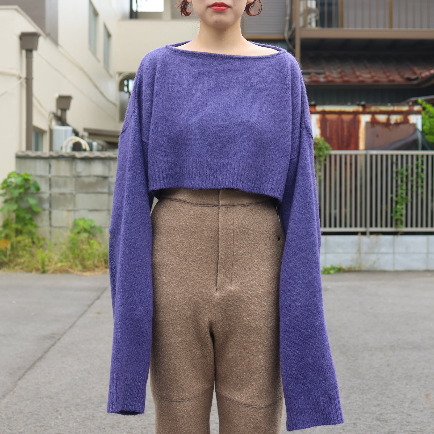 KNIT MUFFLER(L.PURPLE)