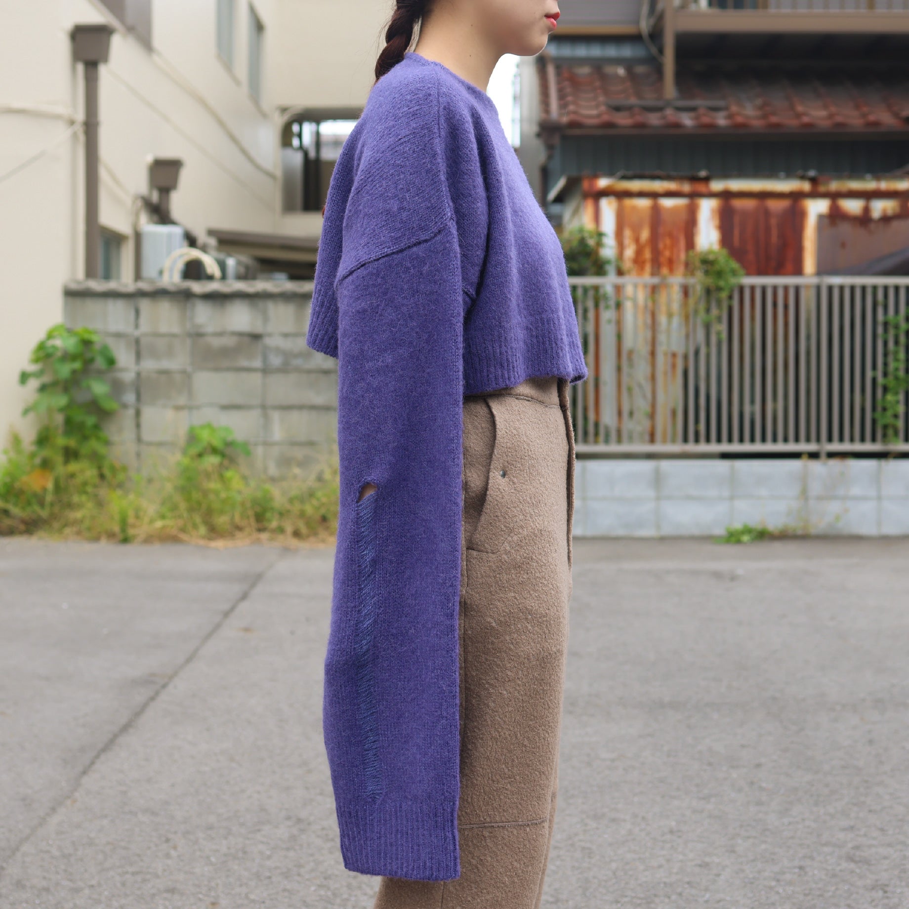 KNIT MUFFLER(L.PURPLE)