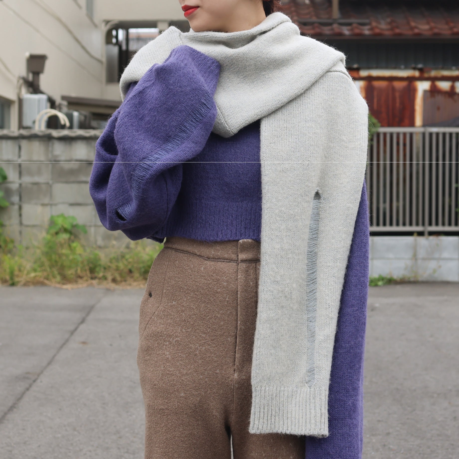 KNIT MUFFLER(IVORY)