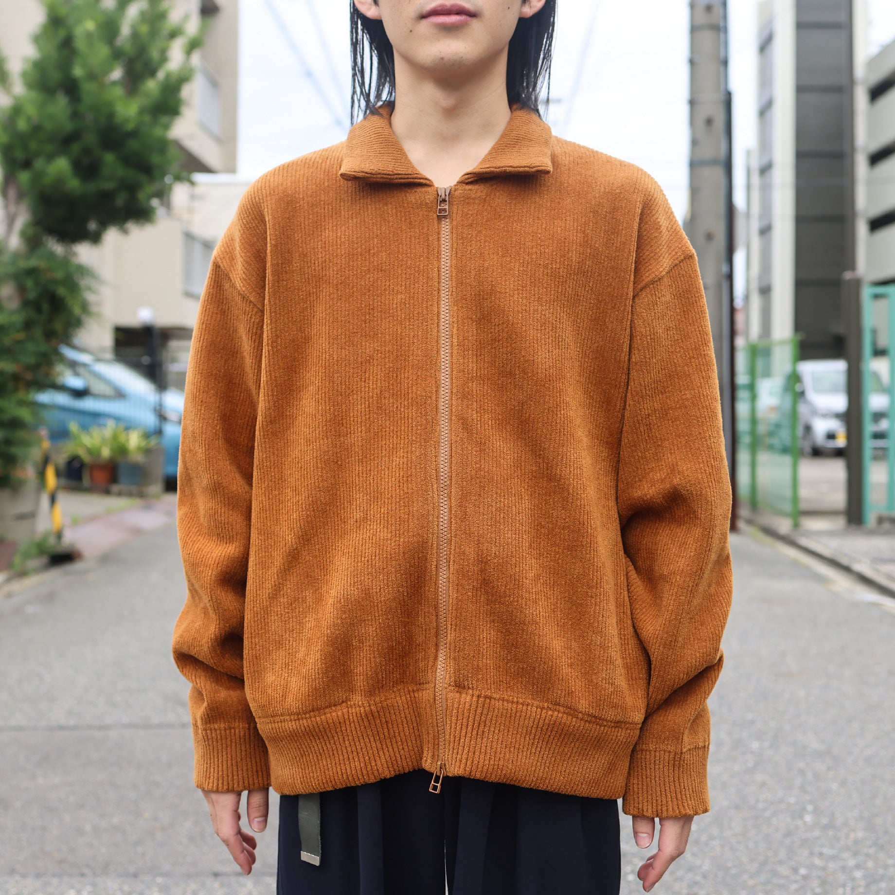 CORDUROY ZIP BLOUSON (CAMEL)