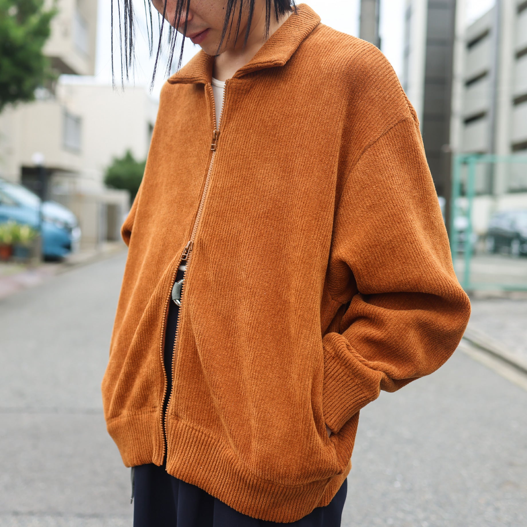 CORDUROY ZIP BLOUSON (CAMEL)