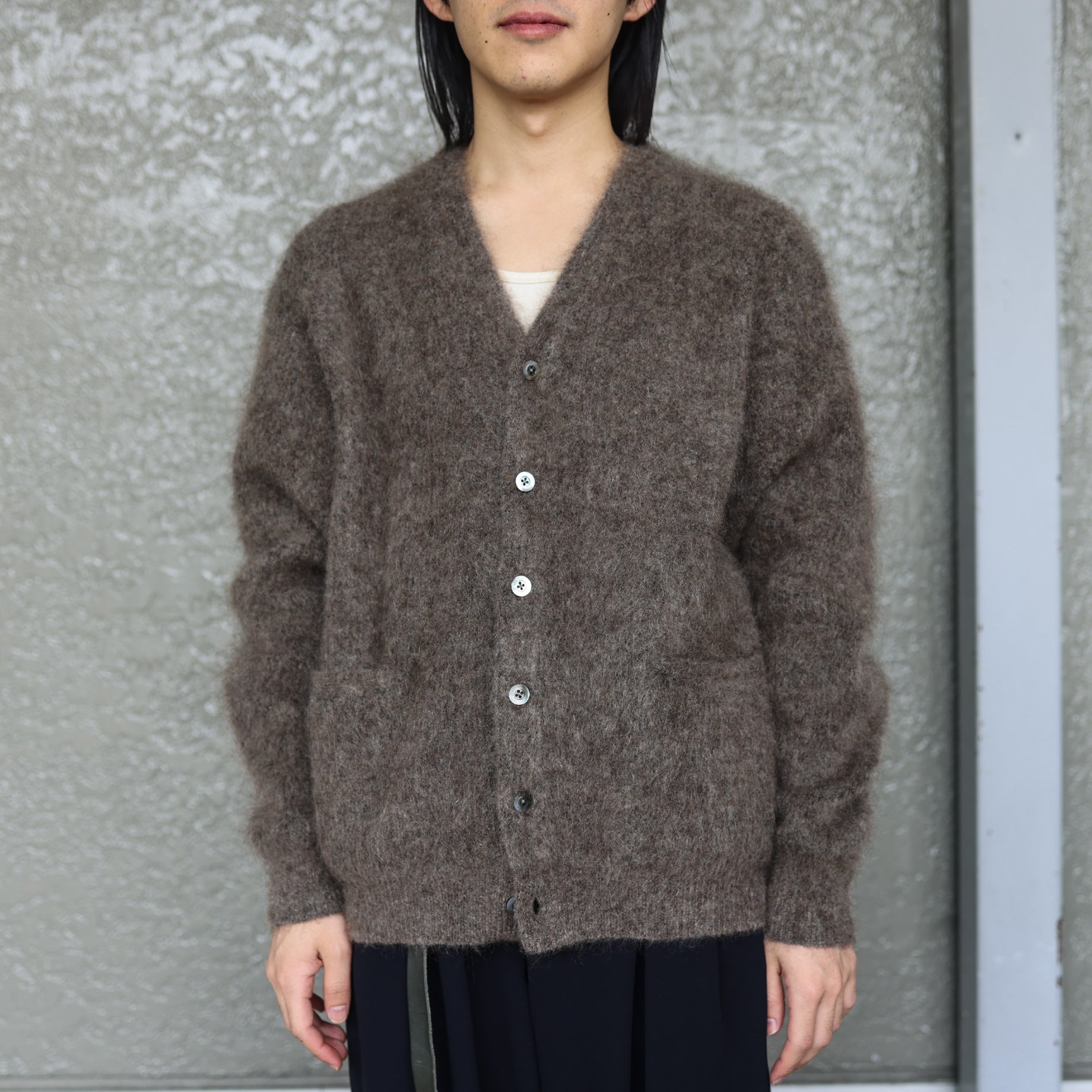 MOHAIR V/N CARDIGAN (BROWN)