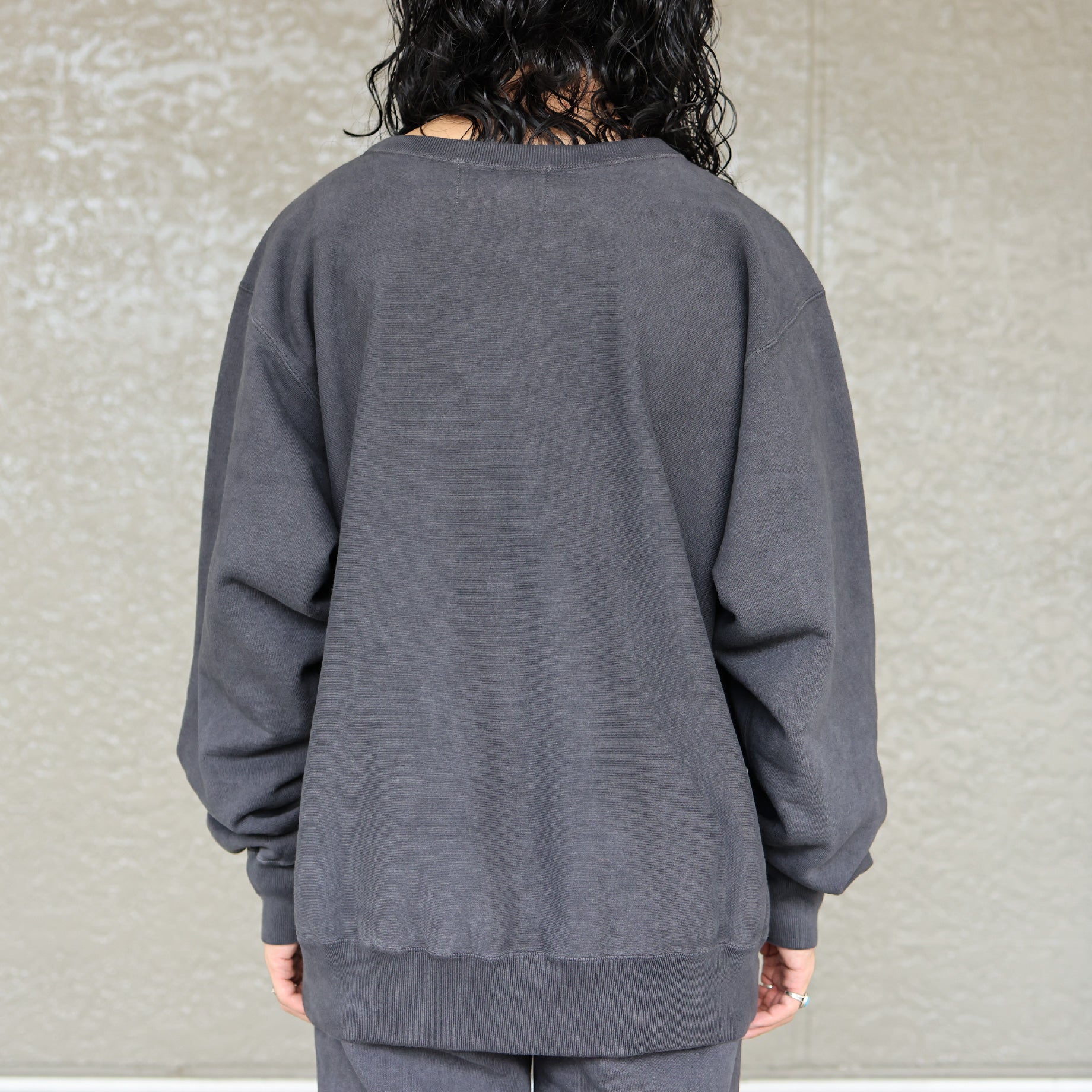 COLLEGE PRINT SWEAT SHIRT(AGED BLACK)