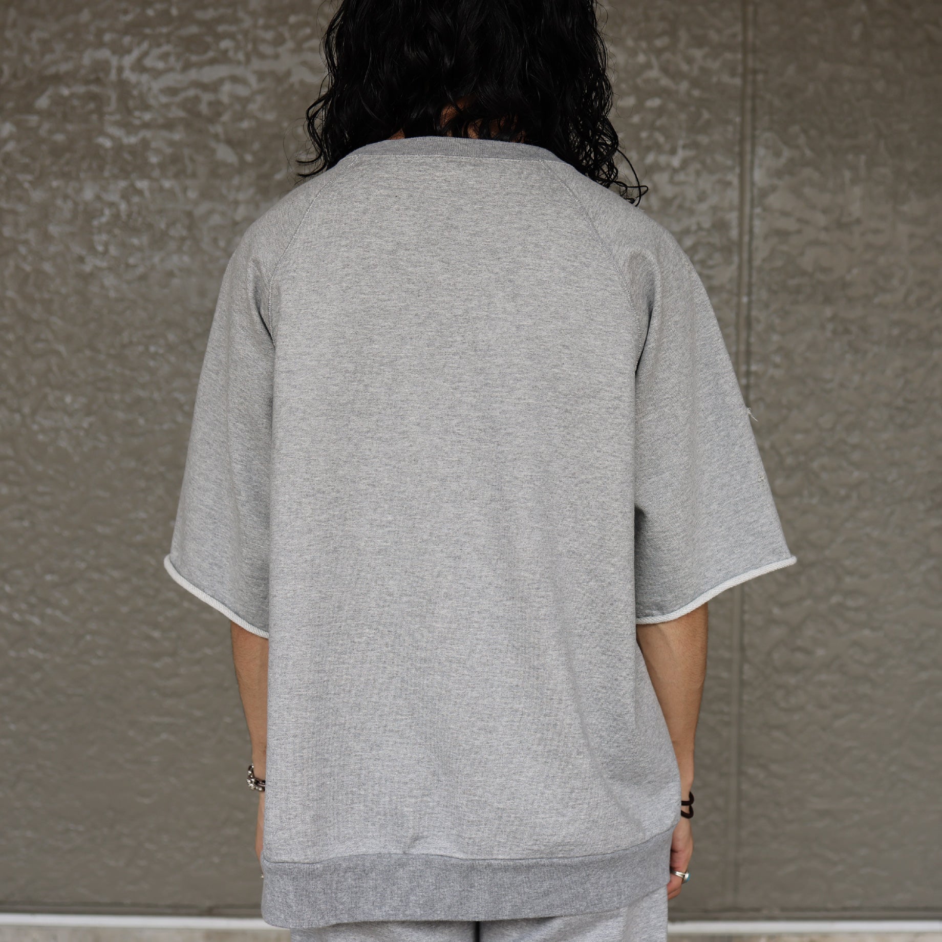 MESSAGE HALF SLEVE SWEAT(GRAY)