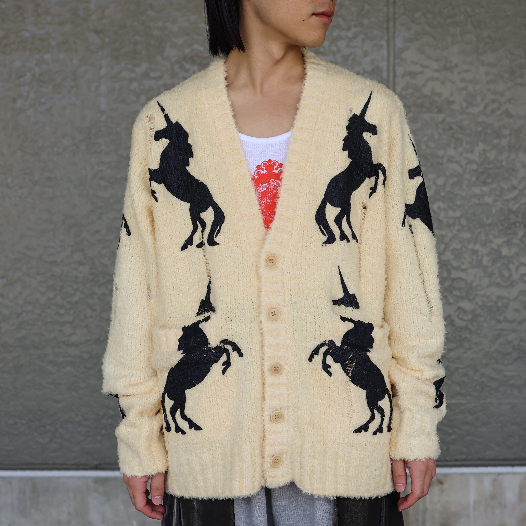UNICORN GRUNGE CARDIGAN(YELLOW)