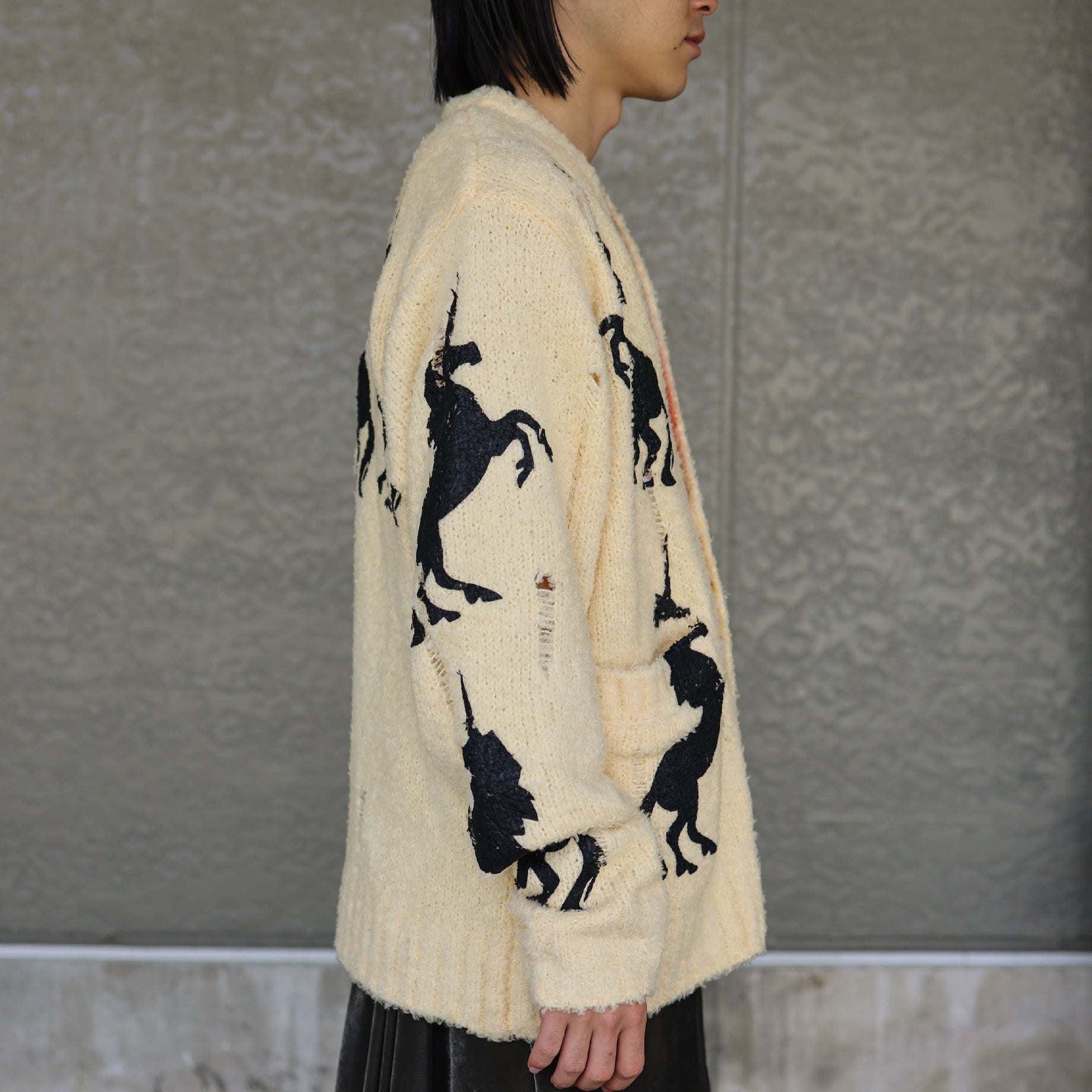 UNICORN GRUNGE CARDIGAN(YELLOW)