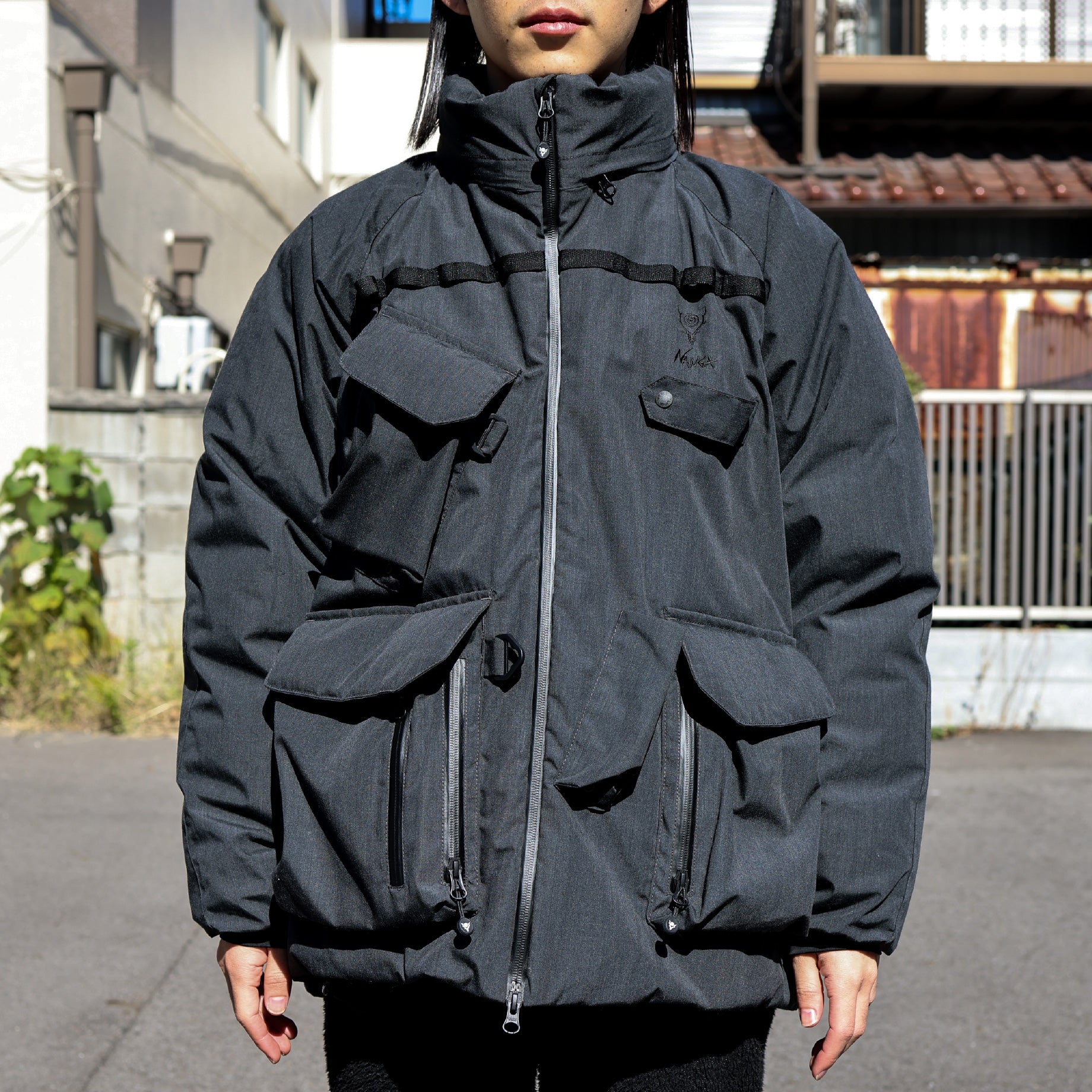 SOUTH2 WEST8 × NANGA TENKARA TROUT DOWN JACKET - FLAME RESISTANT (BLACK)