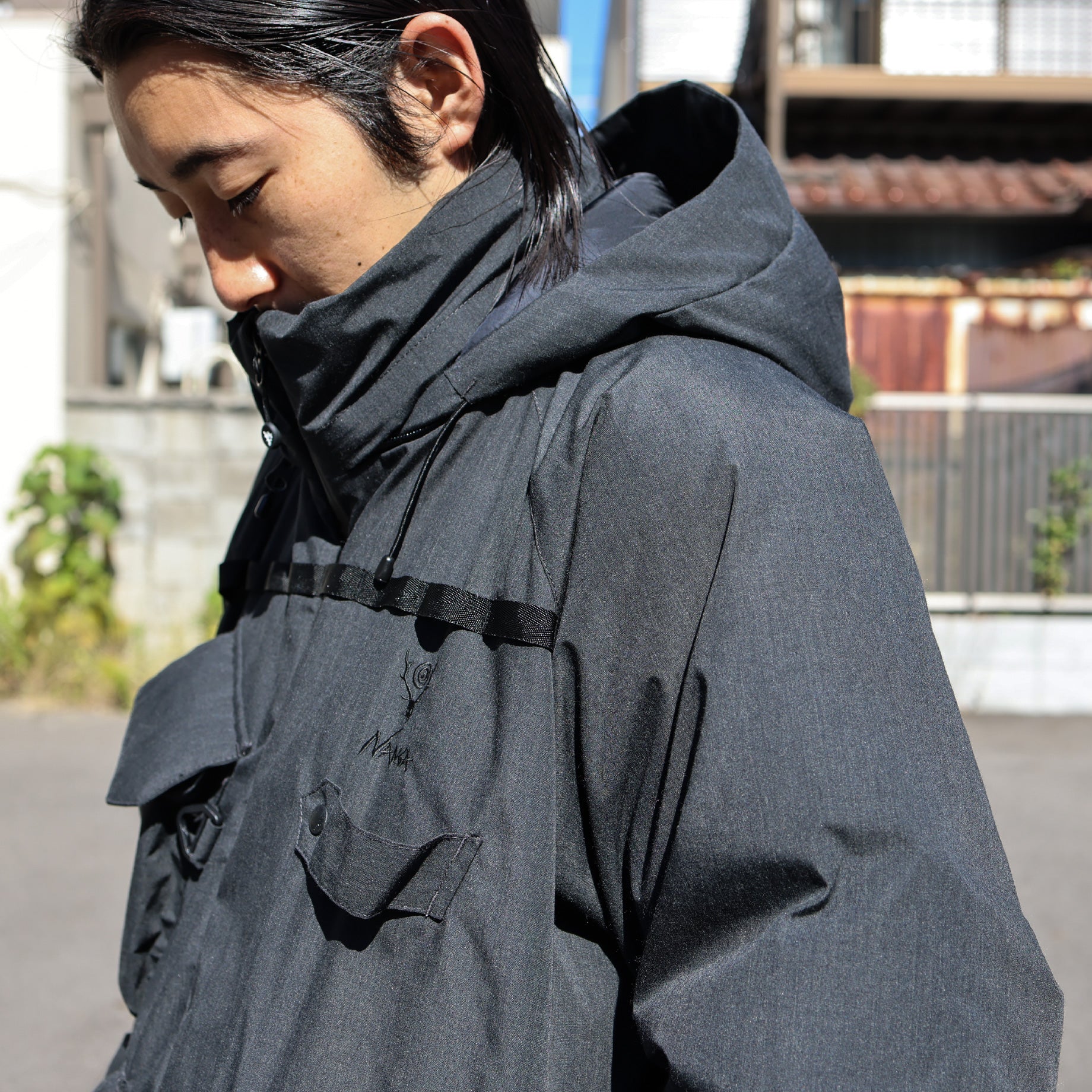 SOUTH2 WEST8 × NANGA TENKARA TROUT DOWN JACKET - FLAME RESISTANT (BLACK)