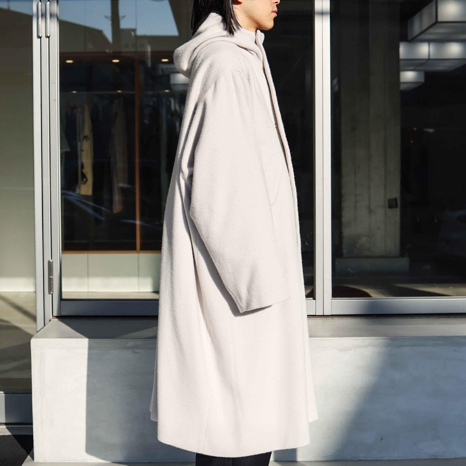 NAPPING MELTON HOODED COAT(L.GRAY)