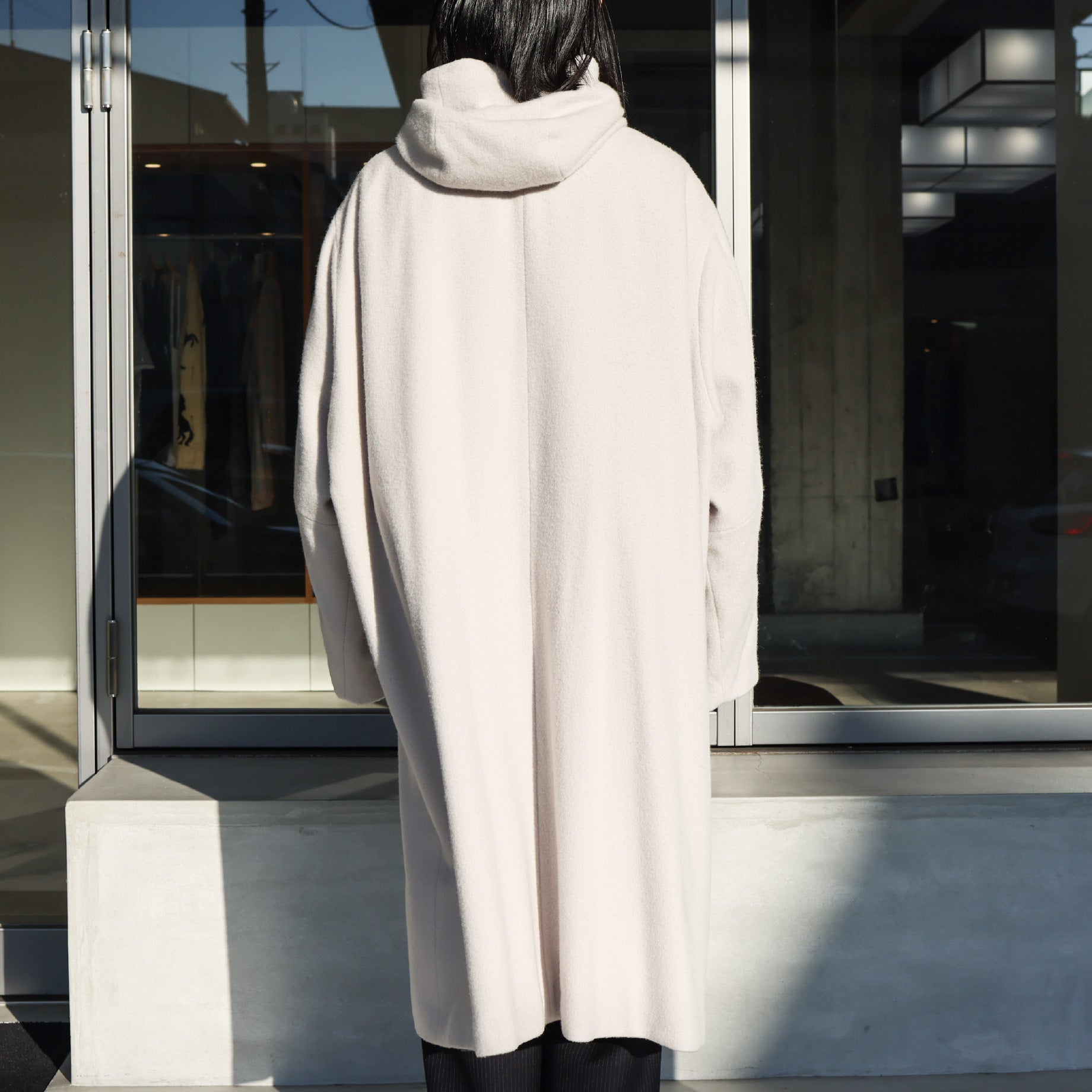 NAPPING MELTON HOODED COAT(L.GRAY)