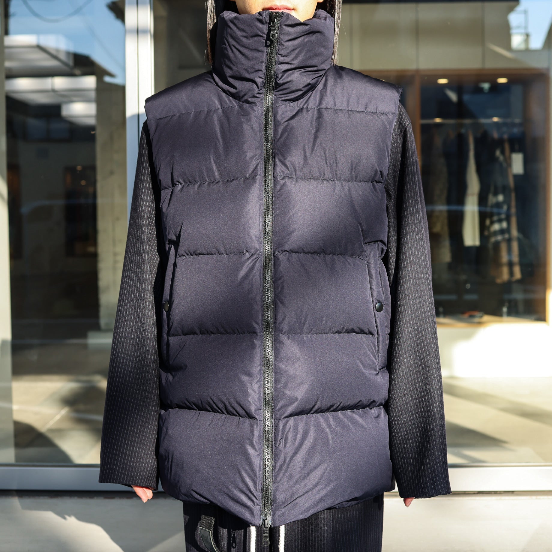 POLYESTER DOWN DOWN VEST(NAVY)