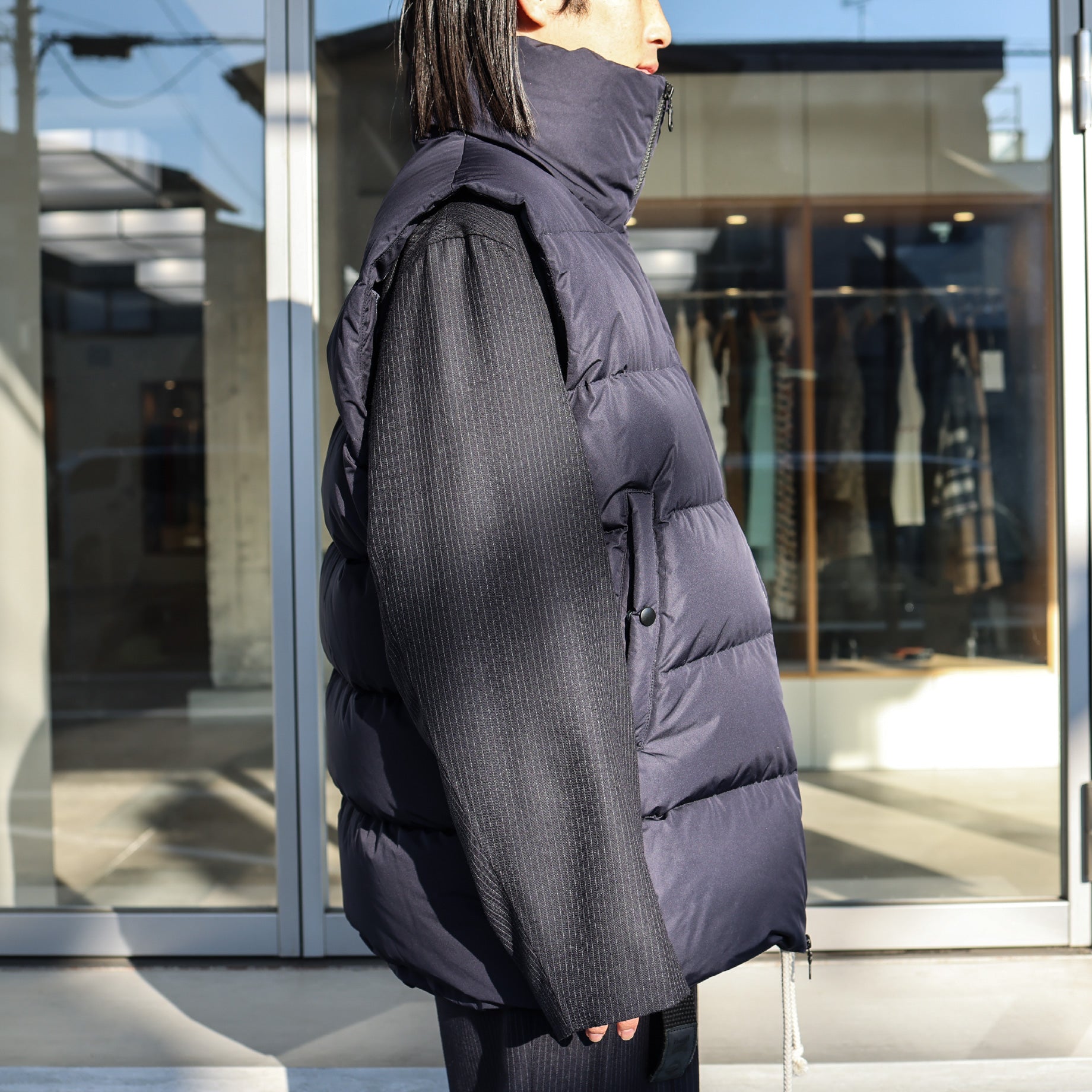 POLYESTER DOWN DOWN VEST(NAVY)