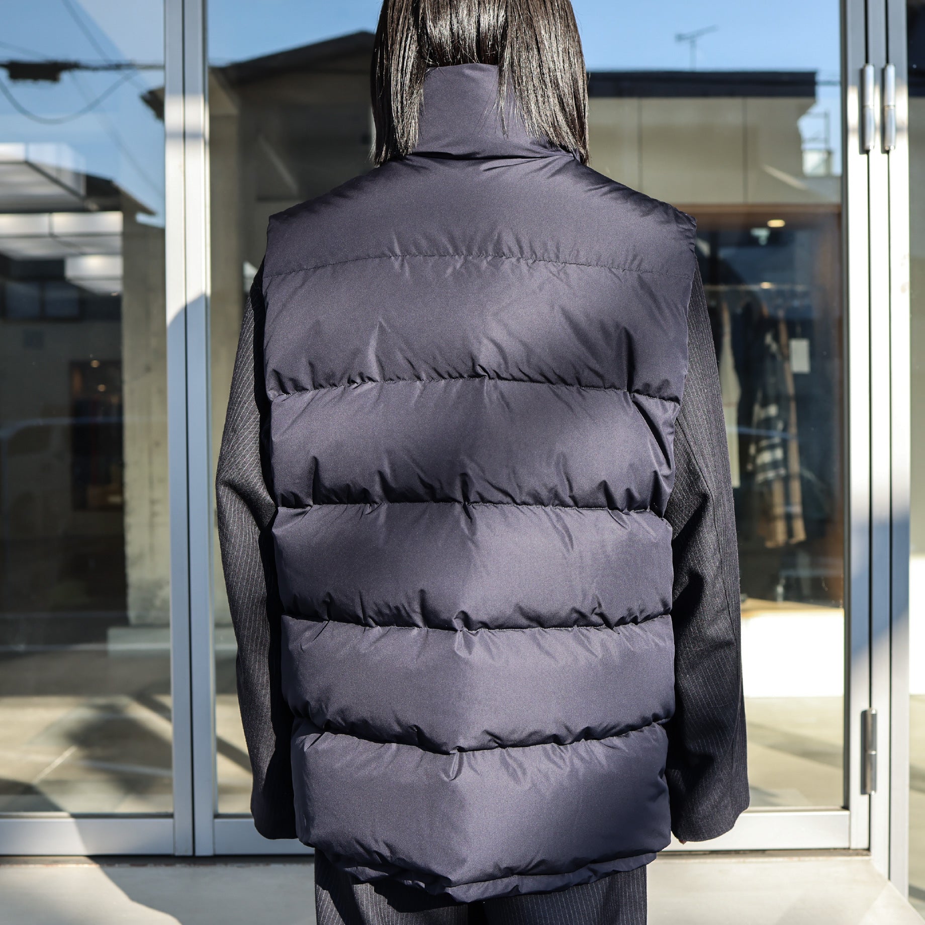 POLYESTER DOWN DOWN VEST(NAVY)