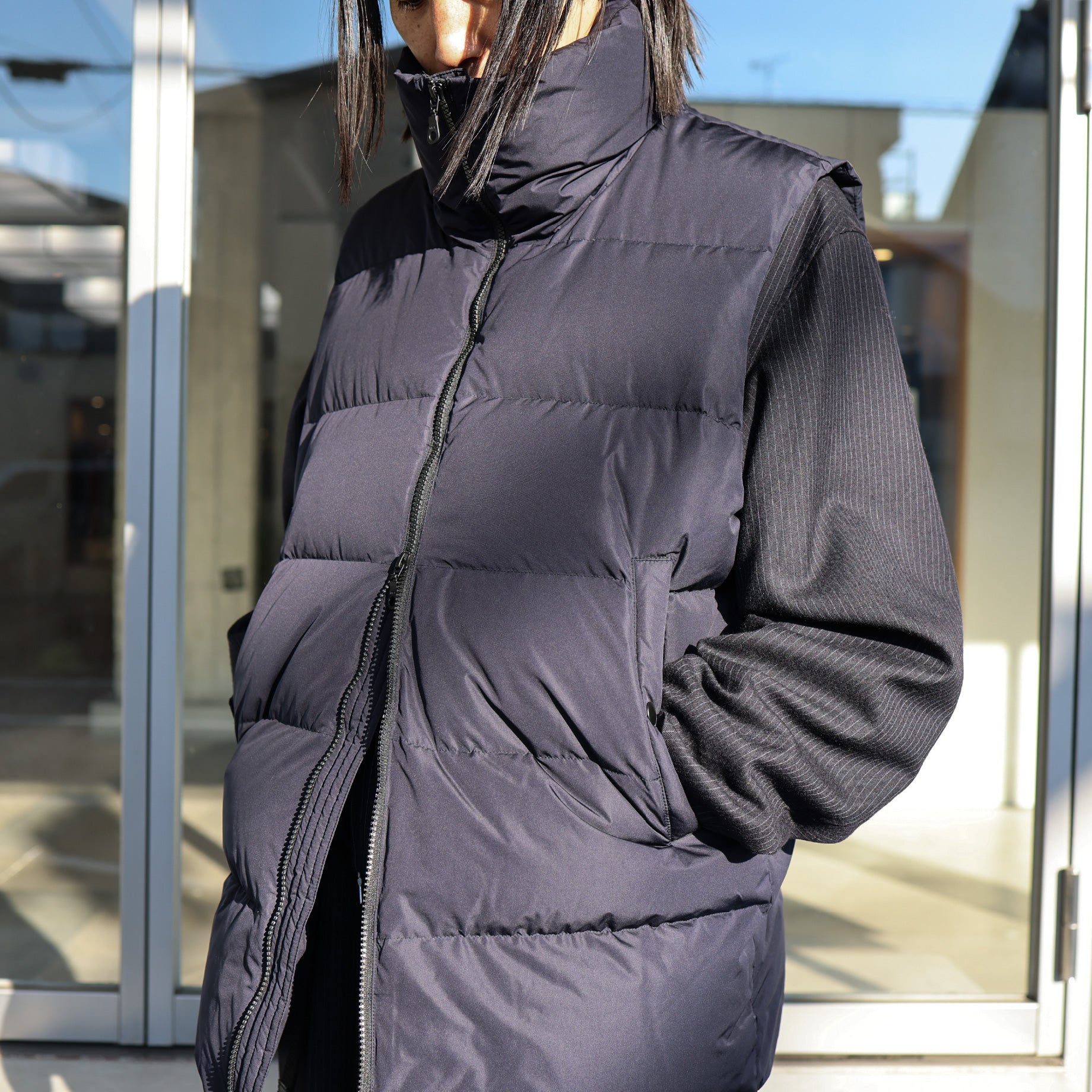 POLYESTER DOWN DOWN VEST(NAVY)
