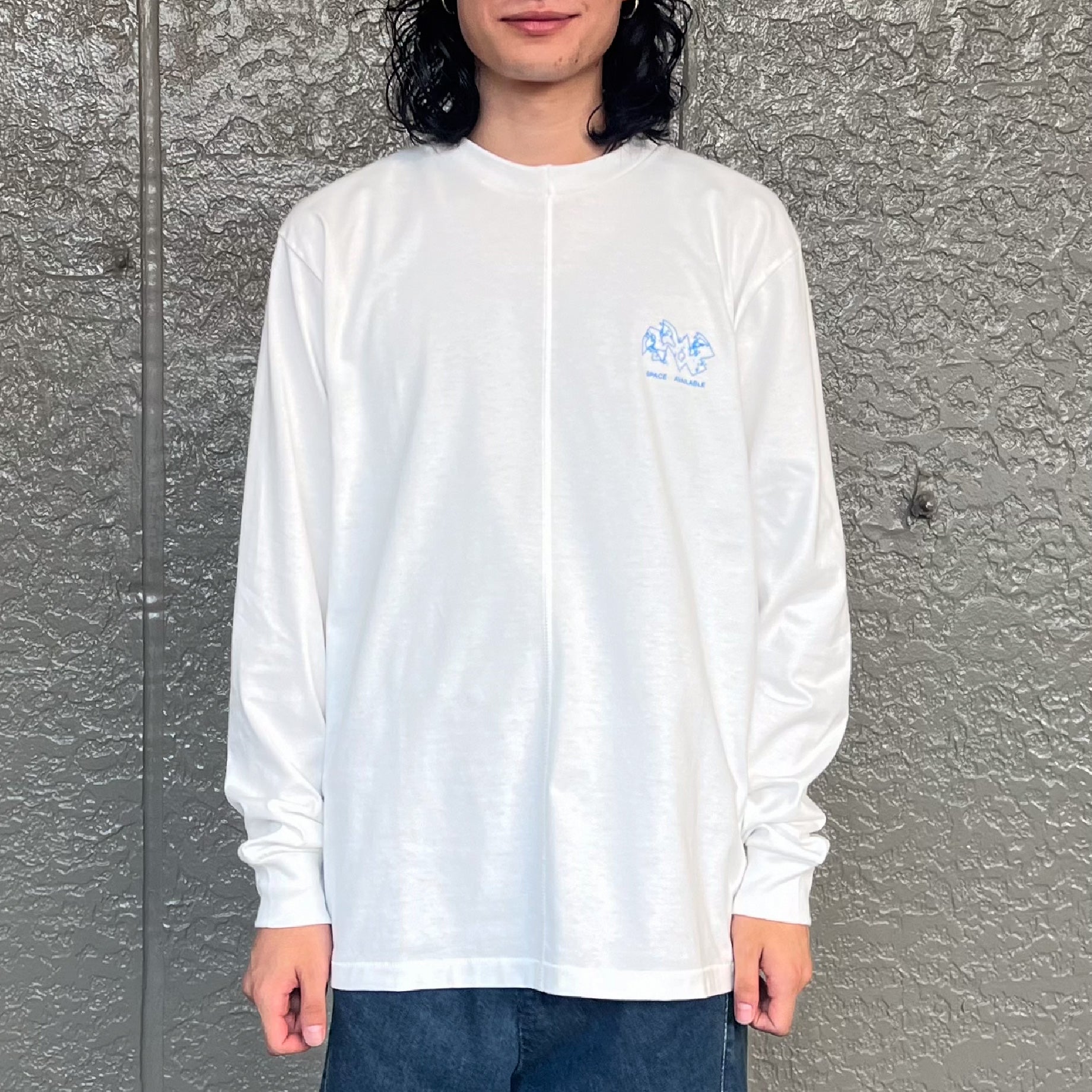 OCEAN MAPPING LONG SLEEVE TEE(WHITE)