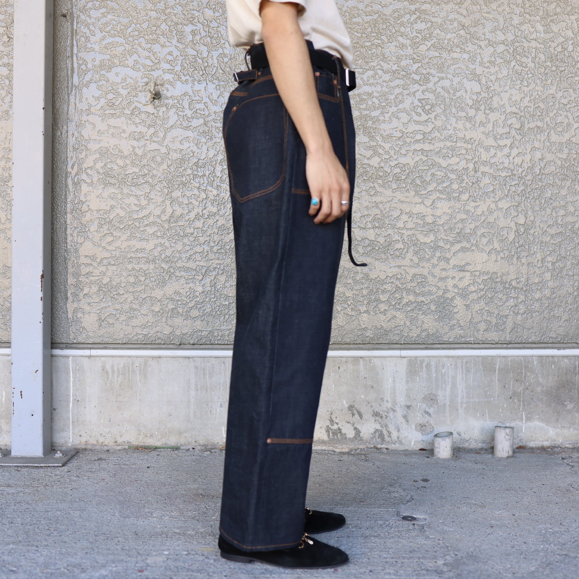 CLASSIC DOUBLE KNEE DENIM PANTS(RIGID INDIGO)