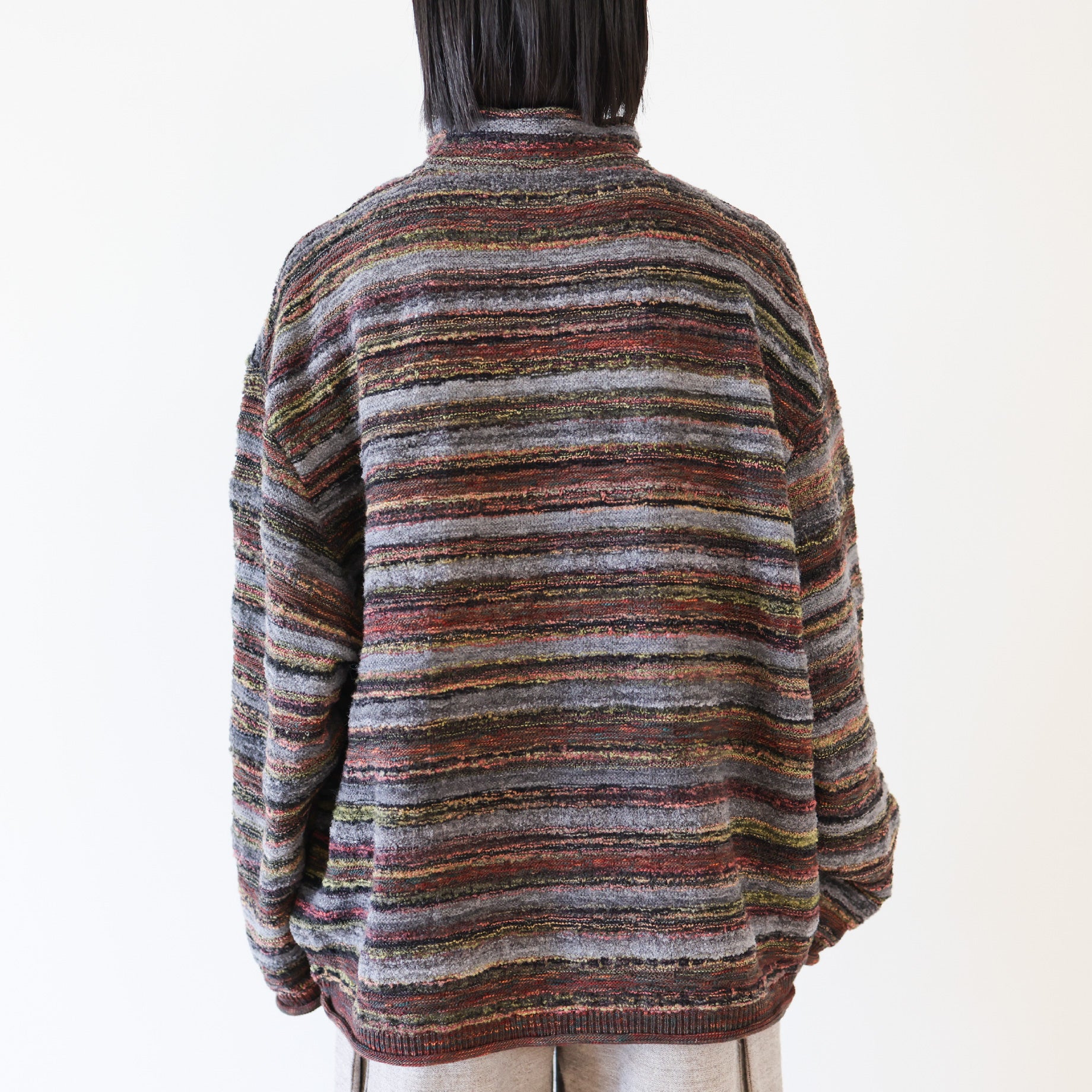 MIX COLLER KNIT PULLOVER(GRAY)