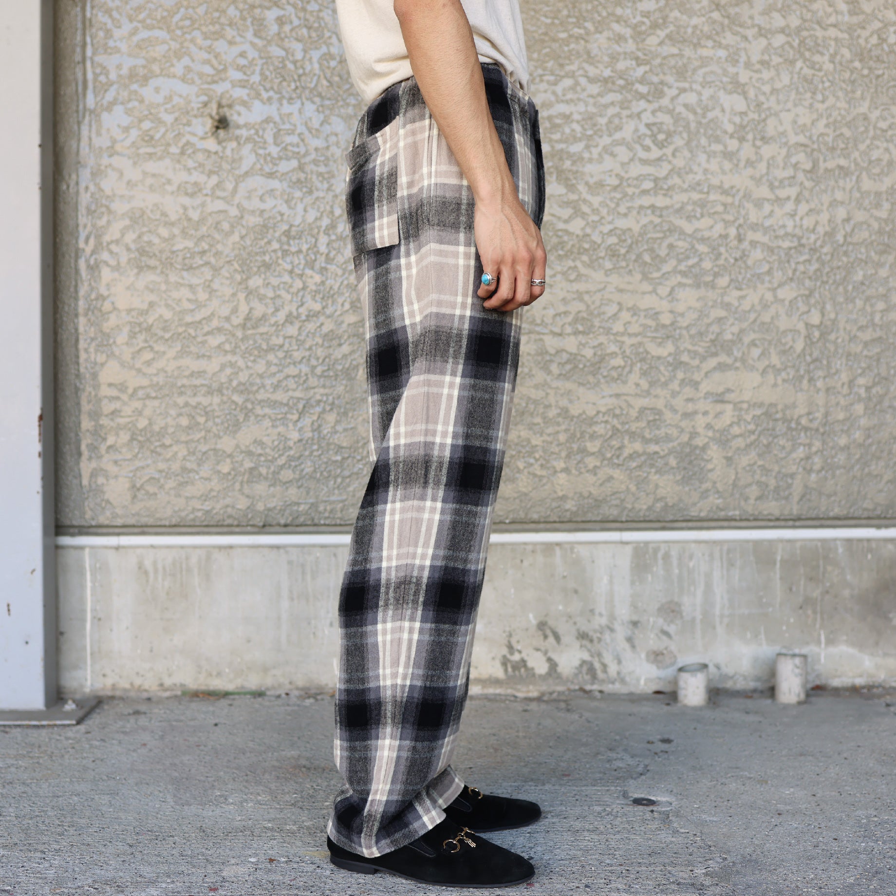 CHECK PANTS(BEIGE×BLACK)