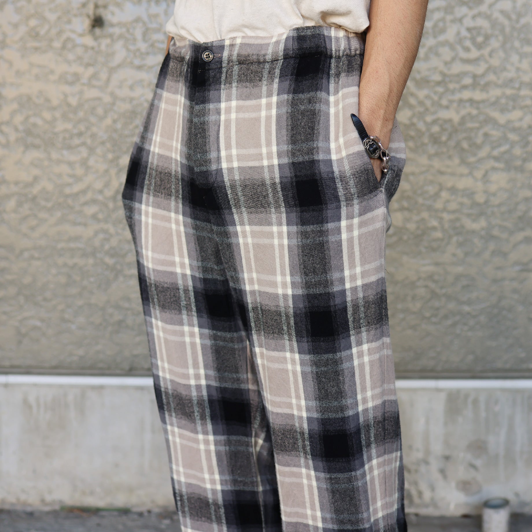 CHECK PANTS(BEIGE×BLACK)