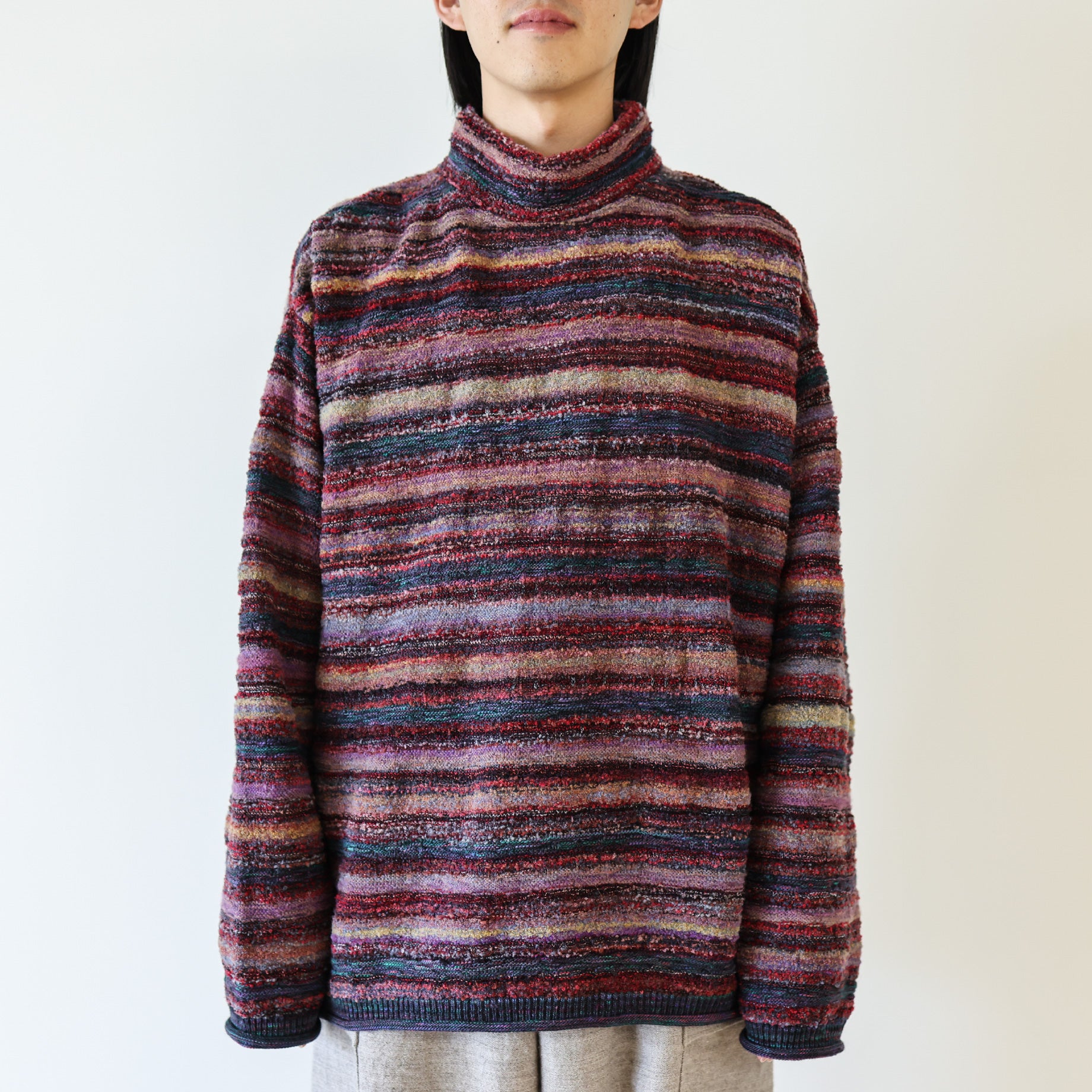 MIX COLLER KNIT PULLOVER(RED)