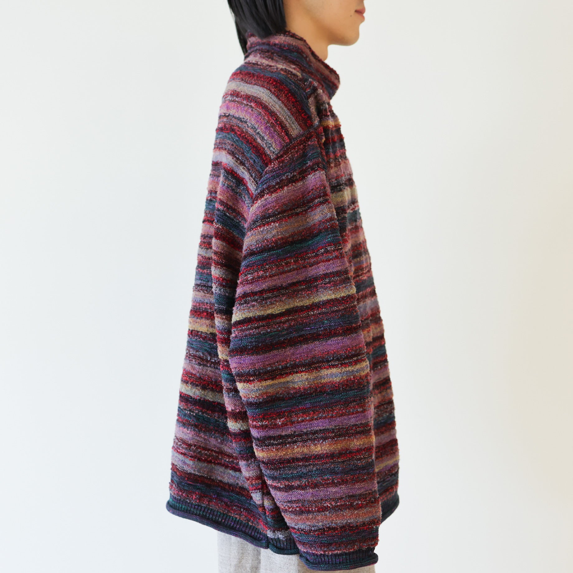 MIX COLLER KNIT PULLOVER(RED)