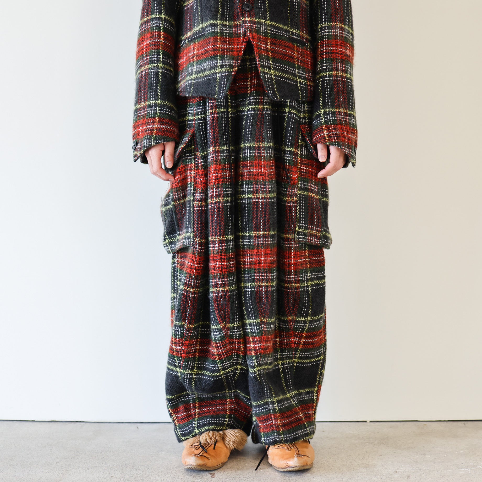 H.D. PANT - BDU / WOOL SHAGGY PLAID(RED)