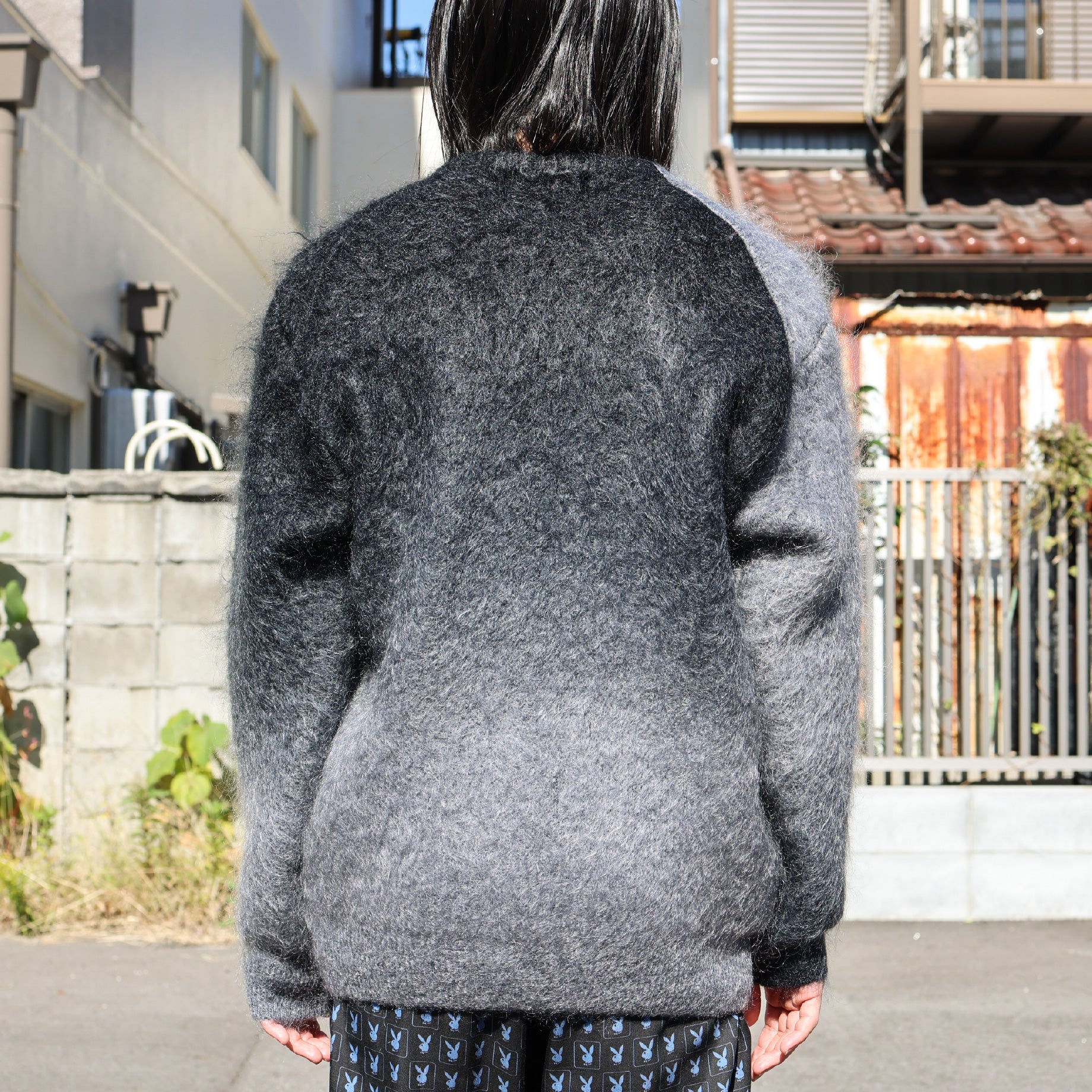 GRADATION MOHAIR CARDIGAN (BLACK)