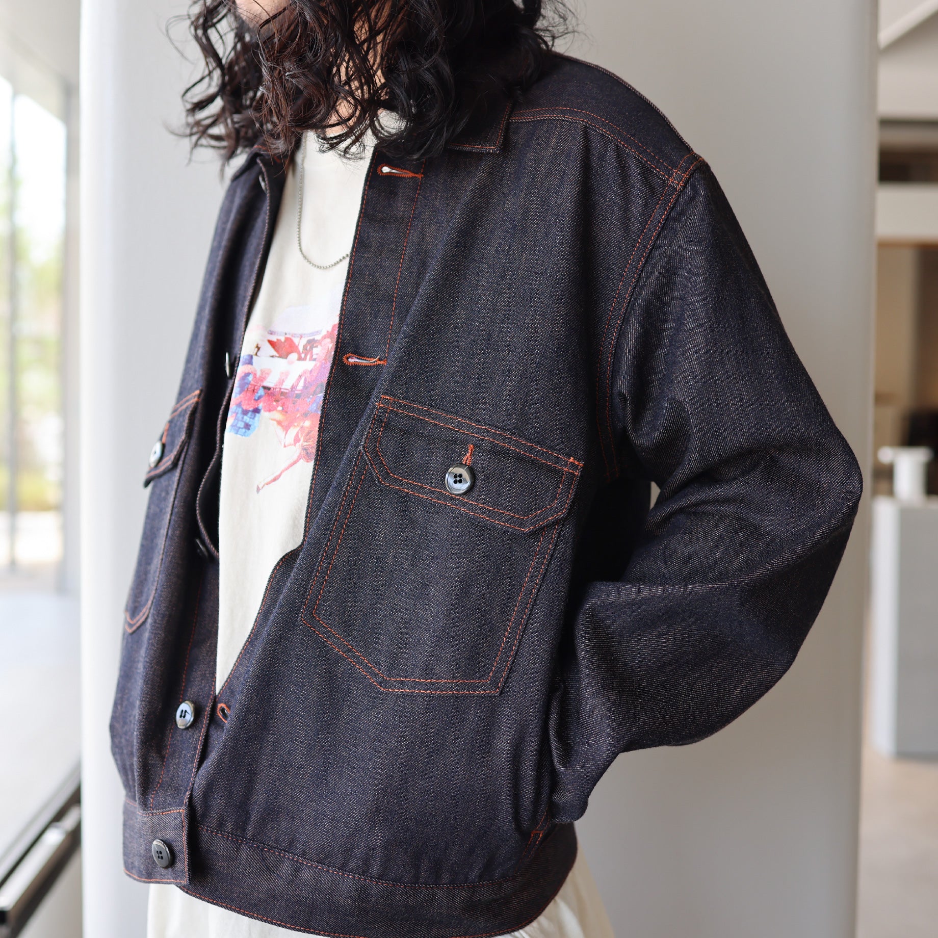 SUNSET DENIM JACKET(NAVY)