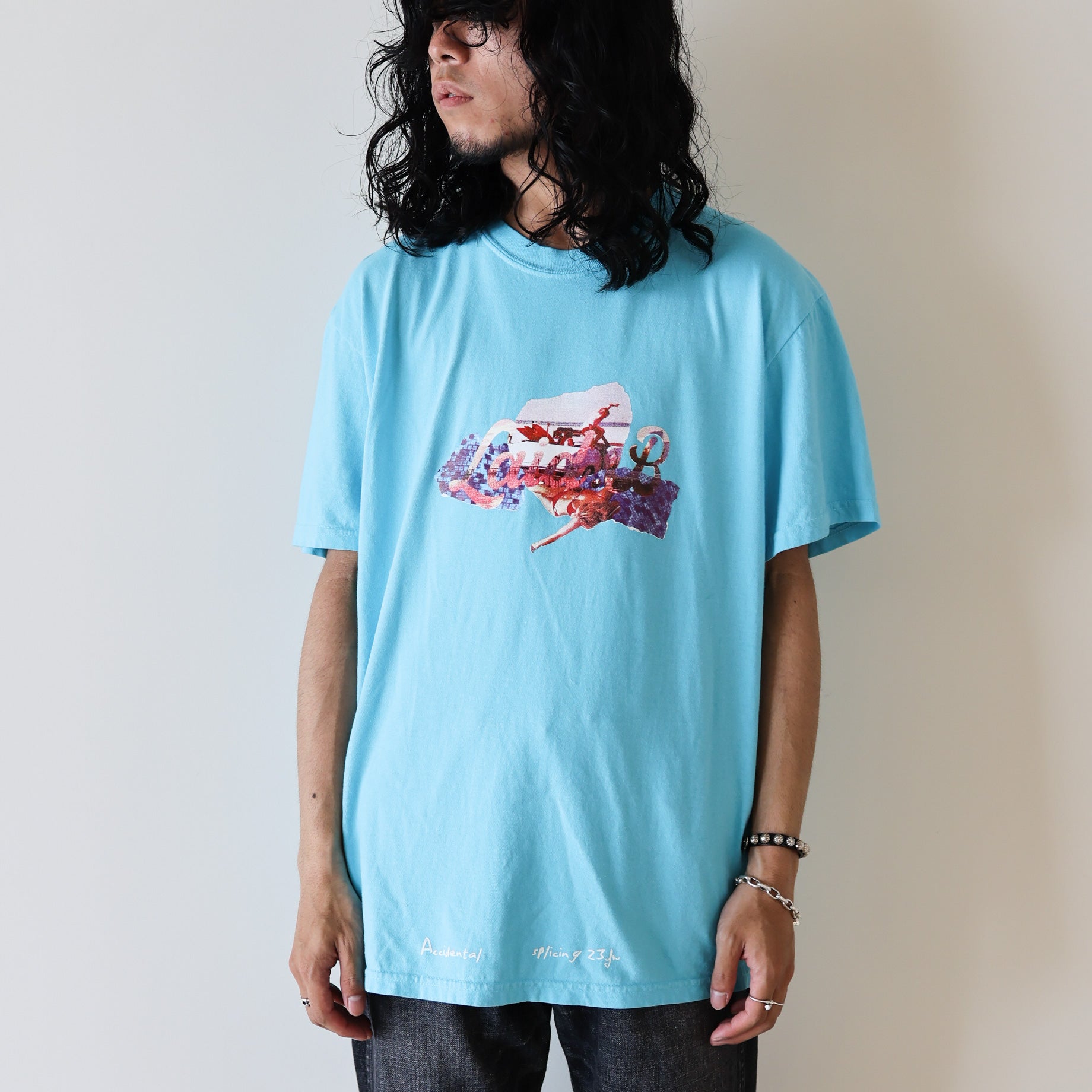 COLLAGE T-SHIRT(L BLUE)