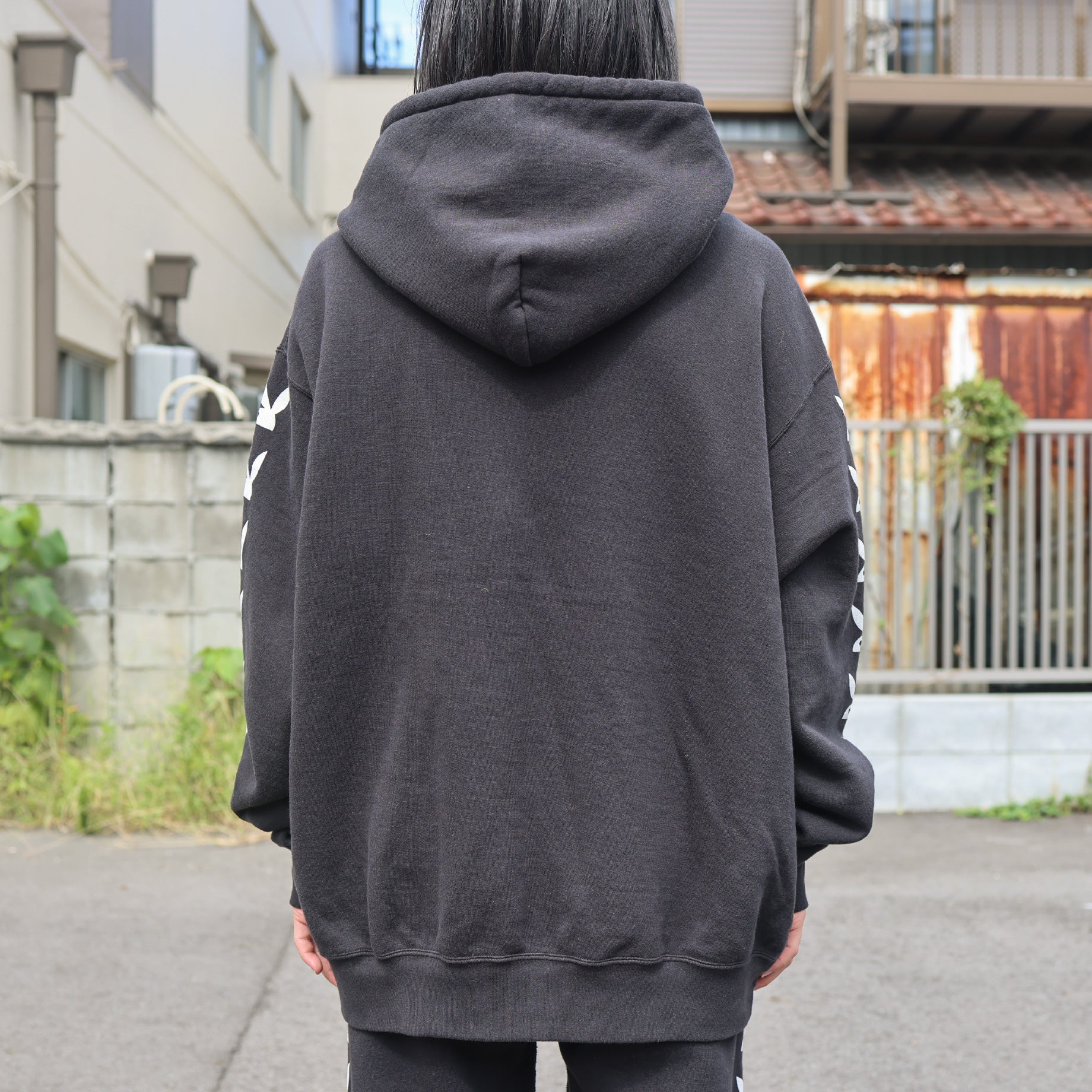 PLAYBOY PRINT SWEAT HOODIE(BLACK)