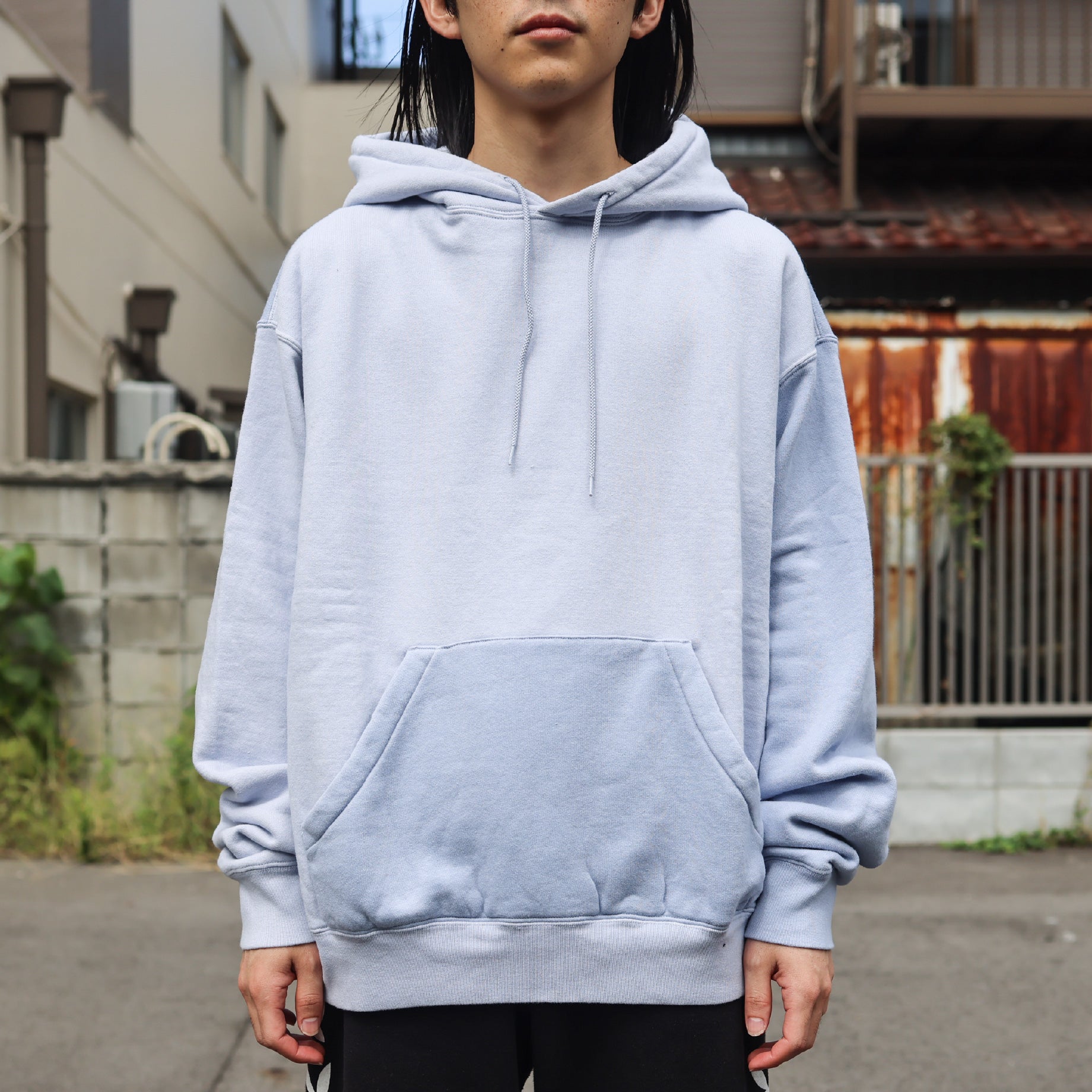 SWITCHING SWEAT HOODIE(SAX)