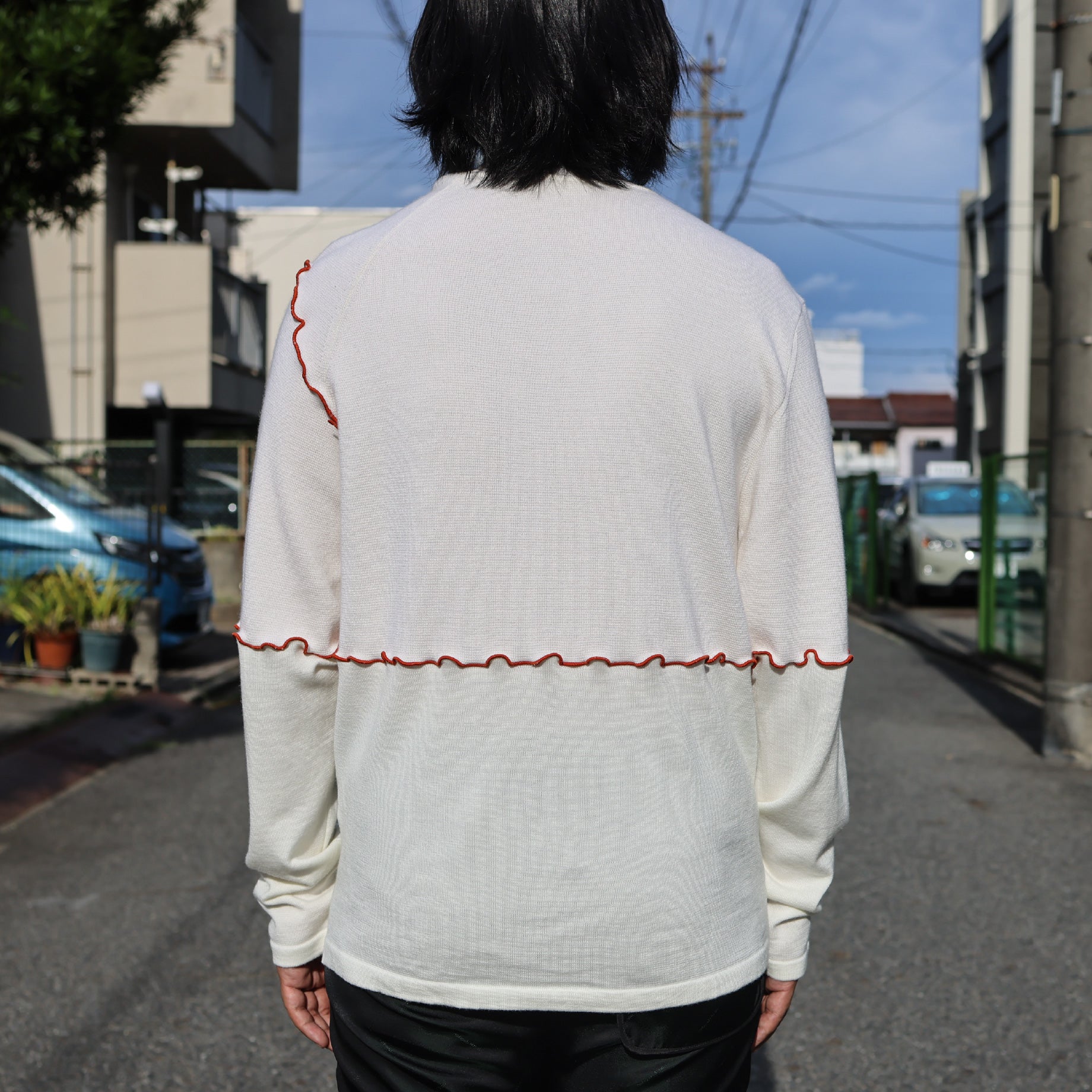 BICOLOUR PULLOVER SHRINK(WHT)