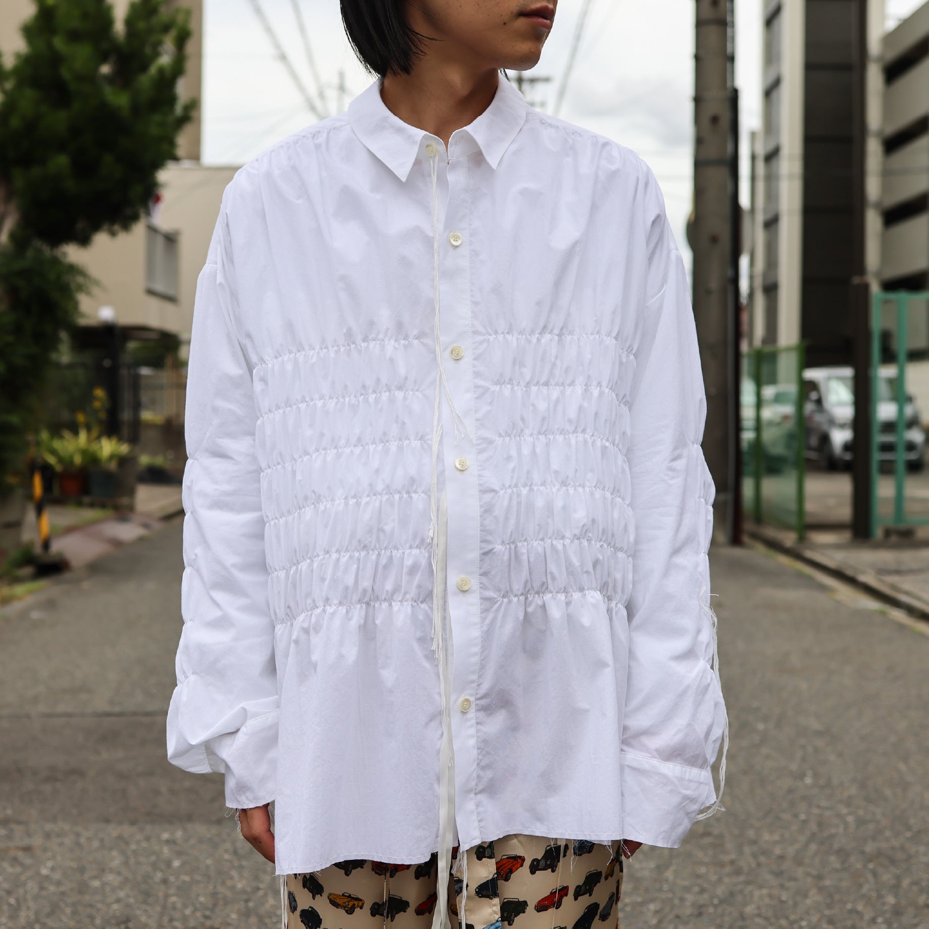 GATHER SHIRT(WHITE)